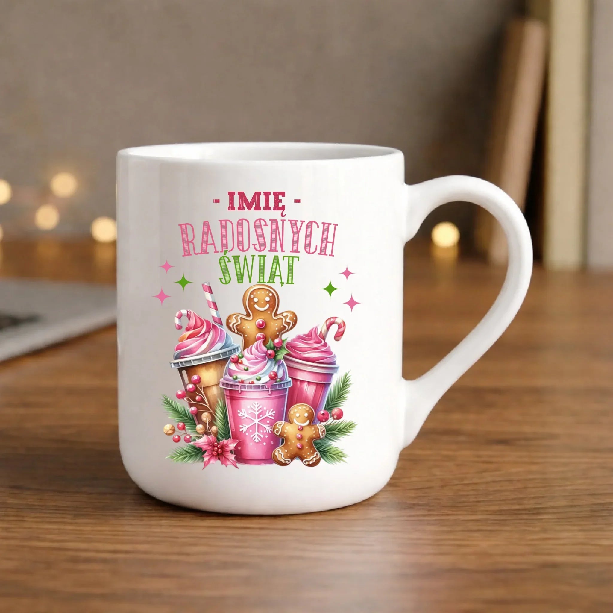 Kubek elegant świąteczny - Radosnych Świąt - personalizowany BN58 - StoryCups.pl