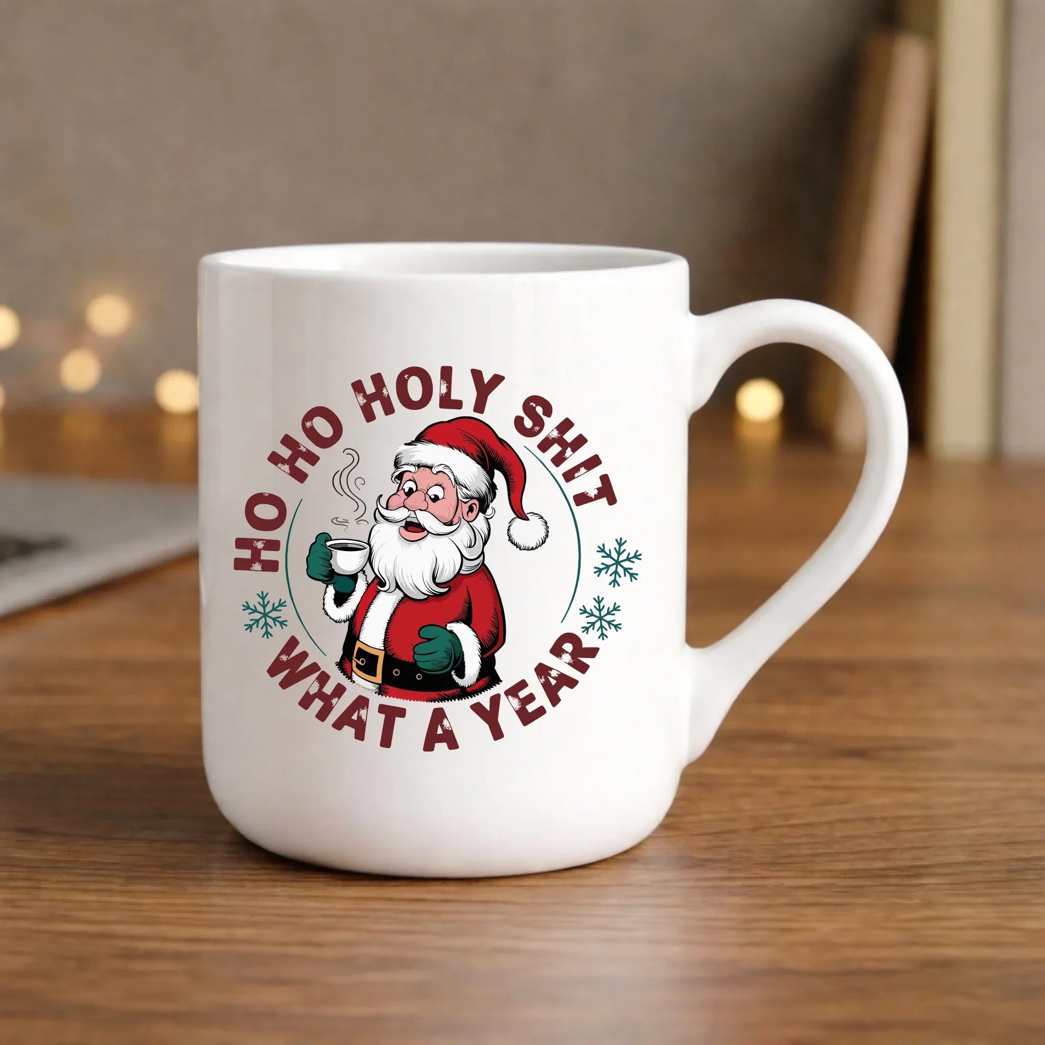 Kubek elegant świąteczny - Ho ho holy shit what a year BN74 - StoryCups.pl