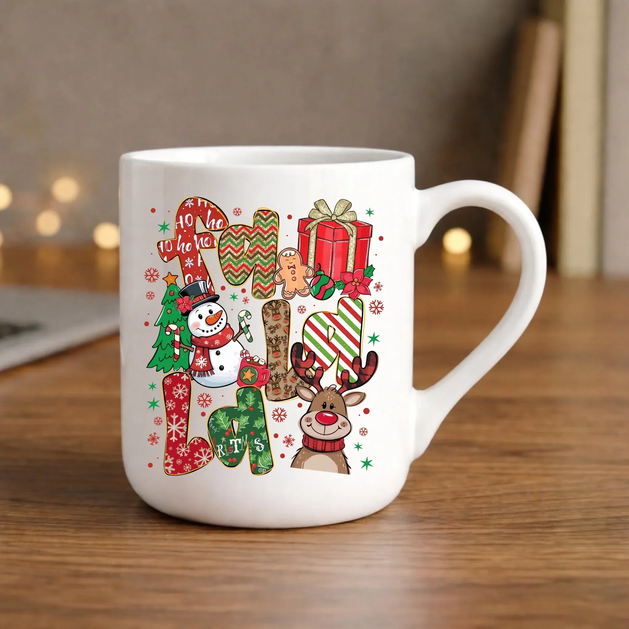 Kubek elegant świąteczny - Fa la la BN71 - StoryCups.pl