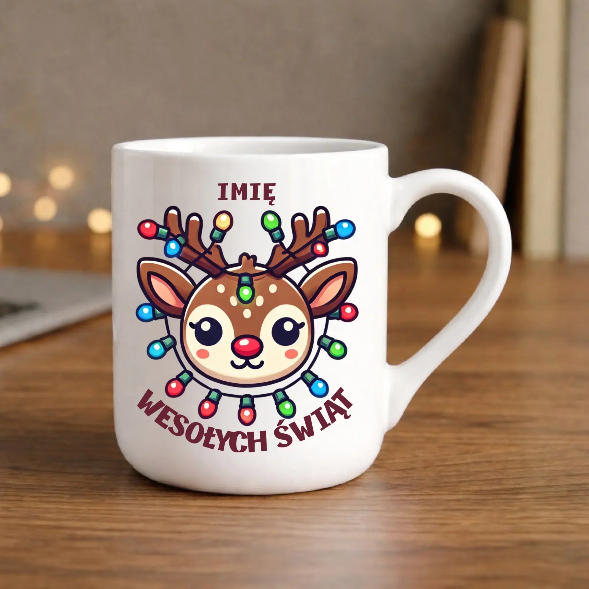 Kubek elegant świąteczny - Renifer Wesołych Świąt - personalizowana BN72 - StoryCups.pl