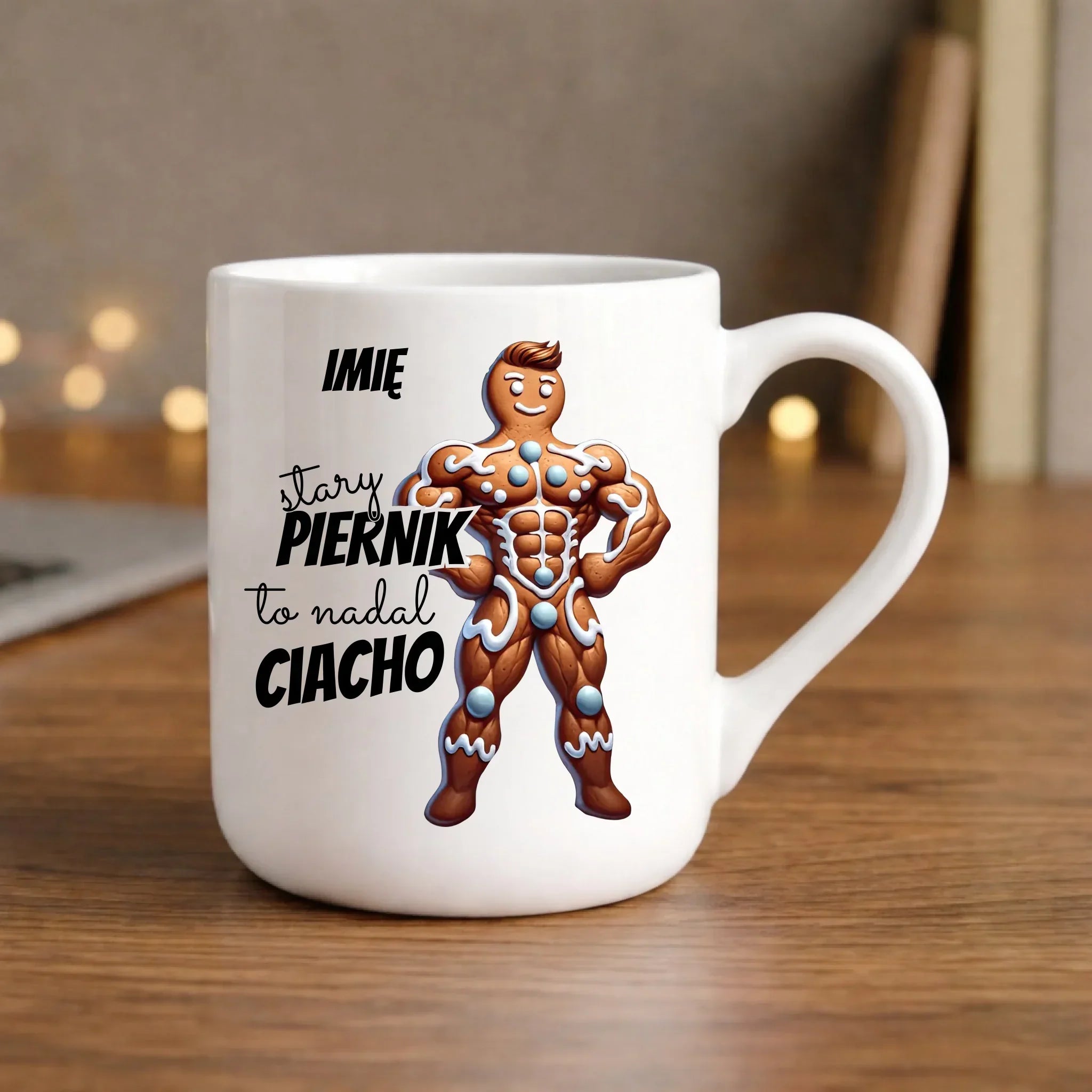 Kubek elegant świąteczny - Stary piernik to nadal ciacho - personalizowany BN23 - StoryCups.pl