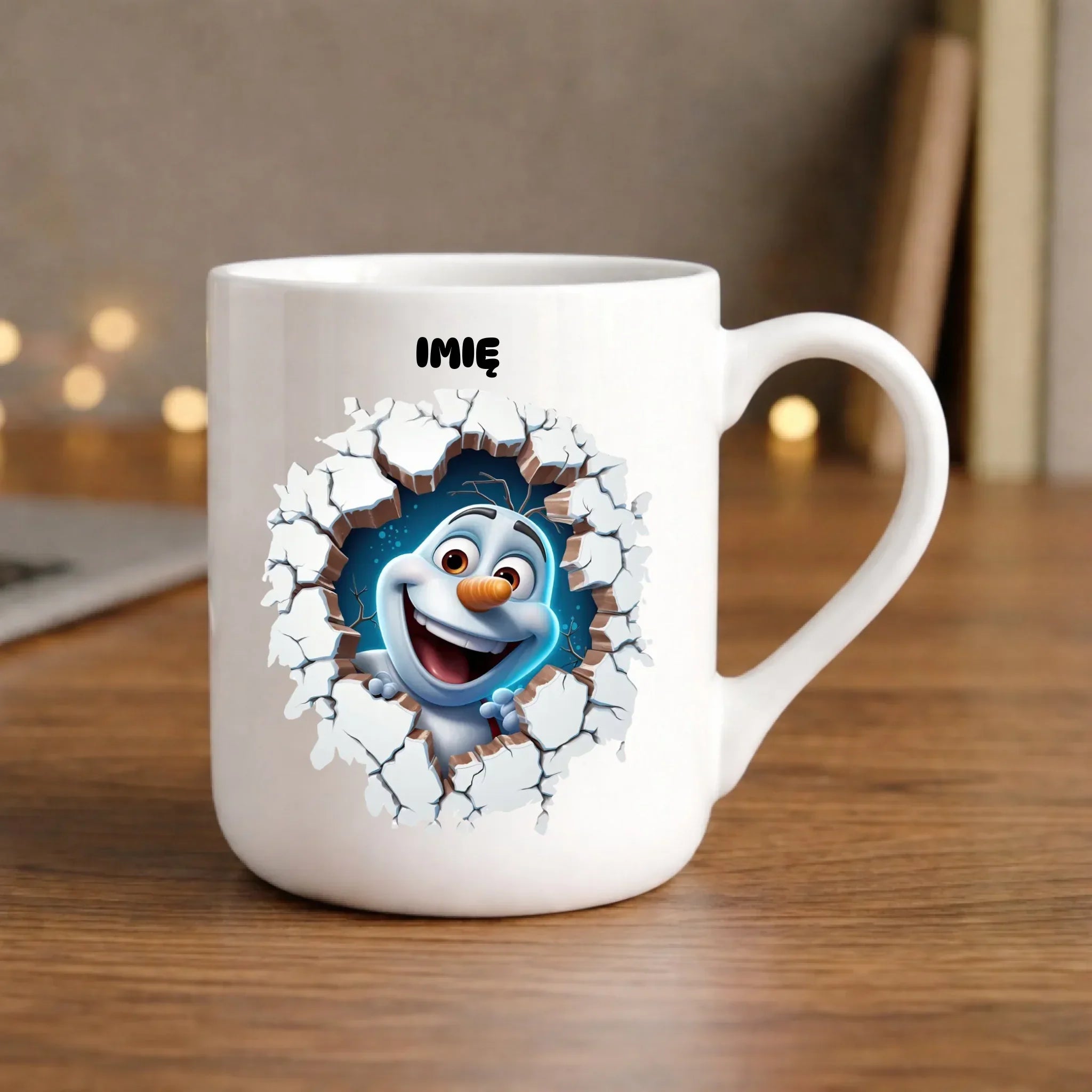 Kubek elegant świąteczny - Bałwan 3D - personalizowany BN84 - StoryCups.pl