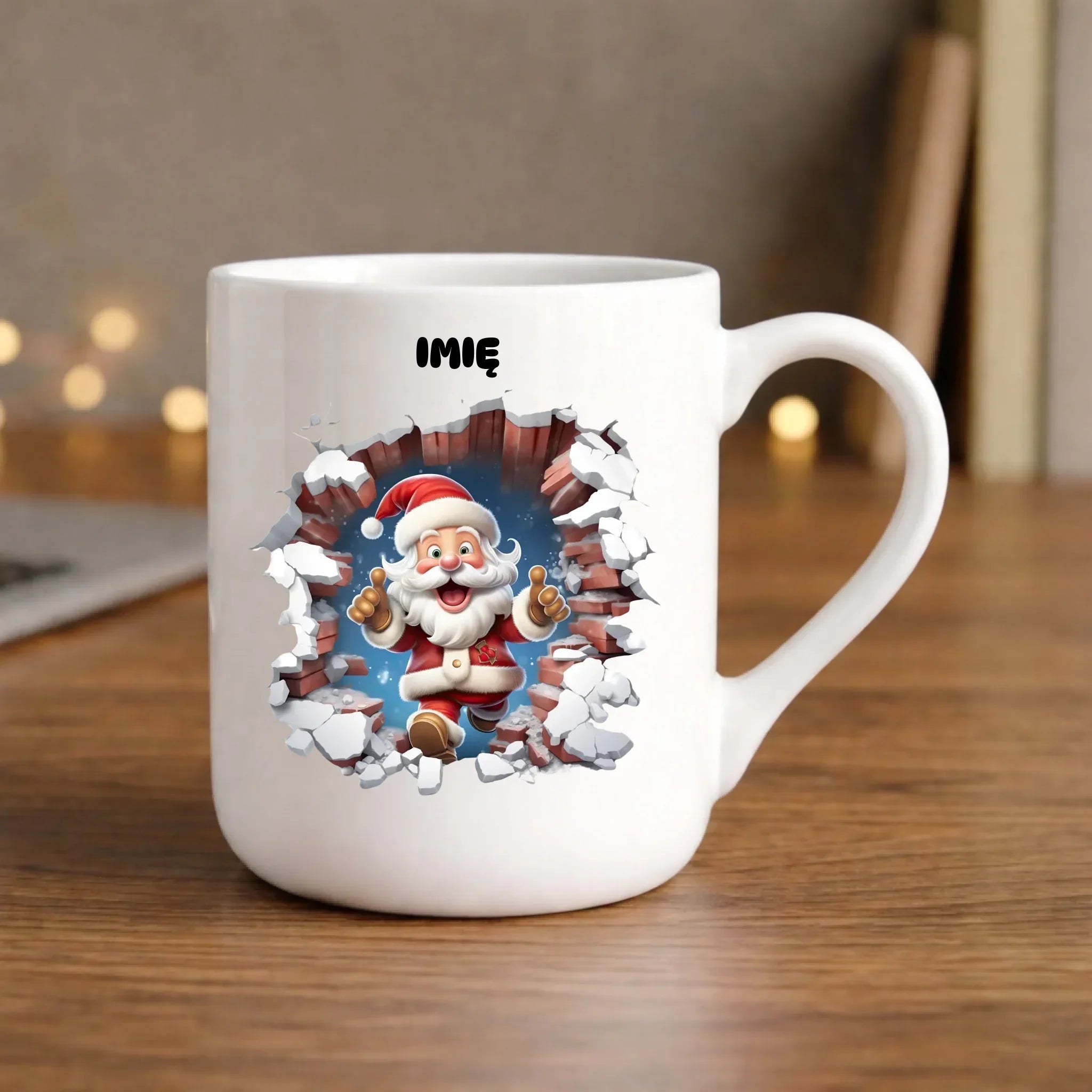 Kubek elegant świąteczny - Mikołaj 3D - personalizowana BN83 - StoryCups.pl