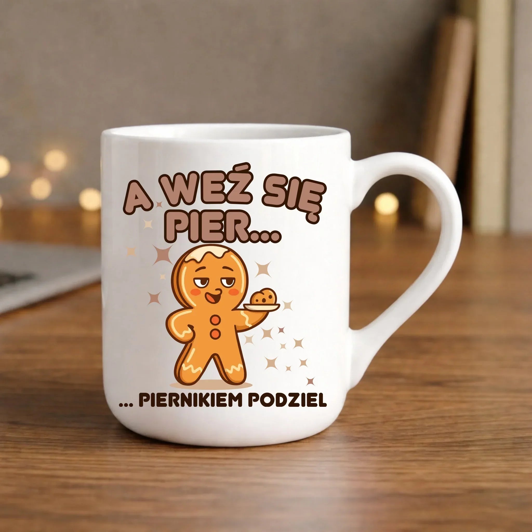 Kubek elegant świąteczny - Piernik A weź się pier... piernikiem podziel BN87 - StoryCups.pl