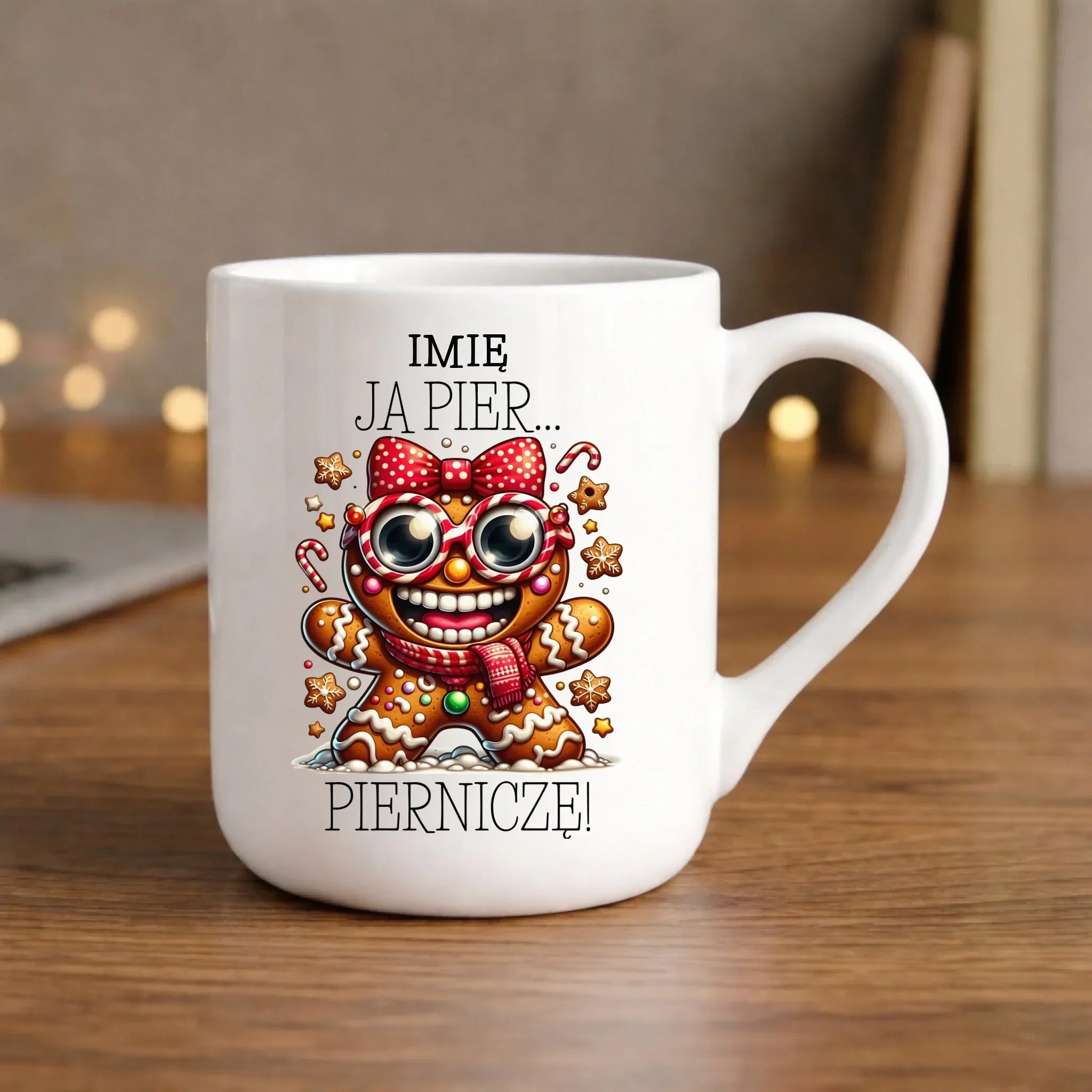 Kubek elegant świąteczny - Babeczka Ja pierniczę - personalizowany BN95 - StoryCups.pl