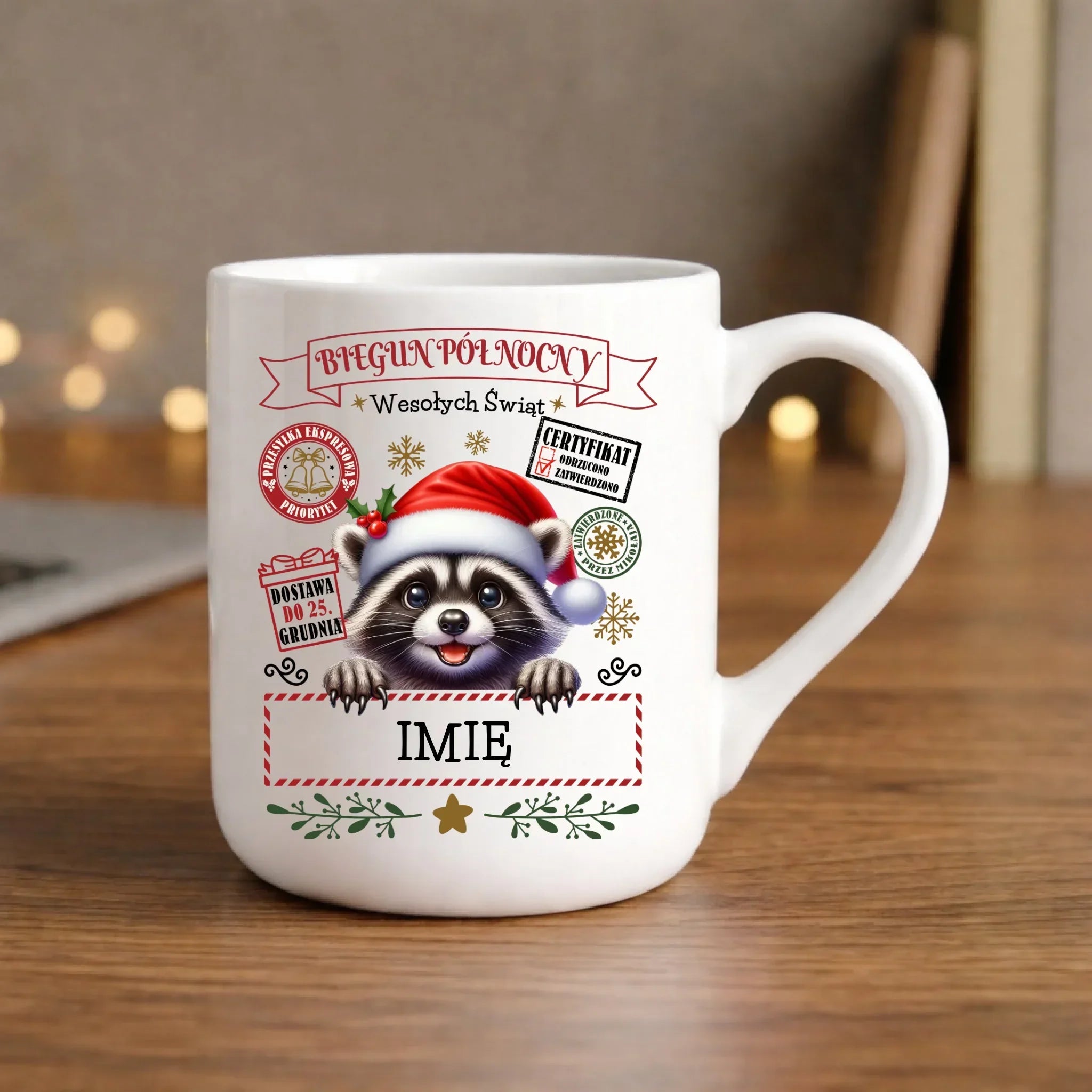 Kubek elegant świąteczny - Szop Paczka od Mikołaja - personalizowany BN145 - StoryCups.pl