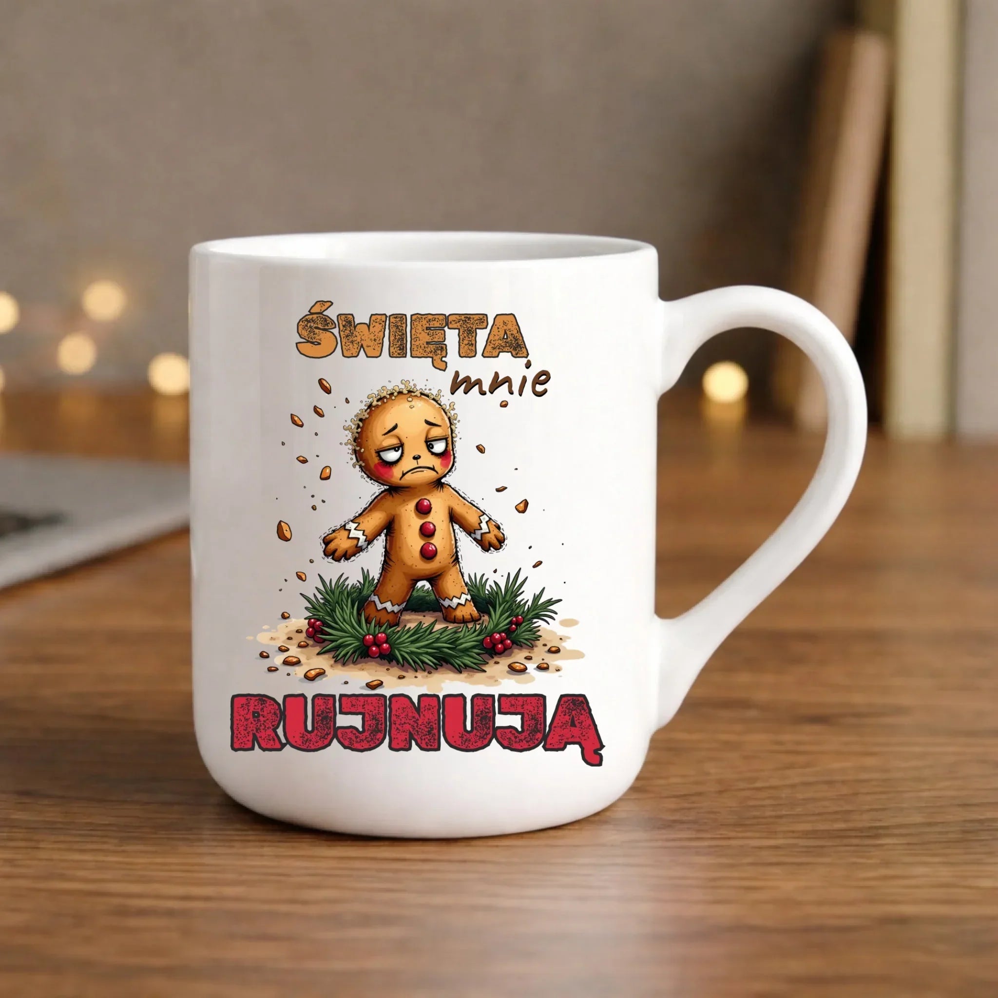 Kubek elegant świąteczny - Piernik Święta mnie rujnują BN143 - StoryCups.pl