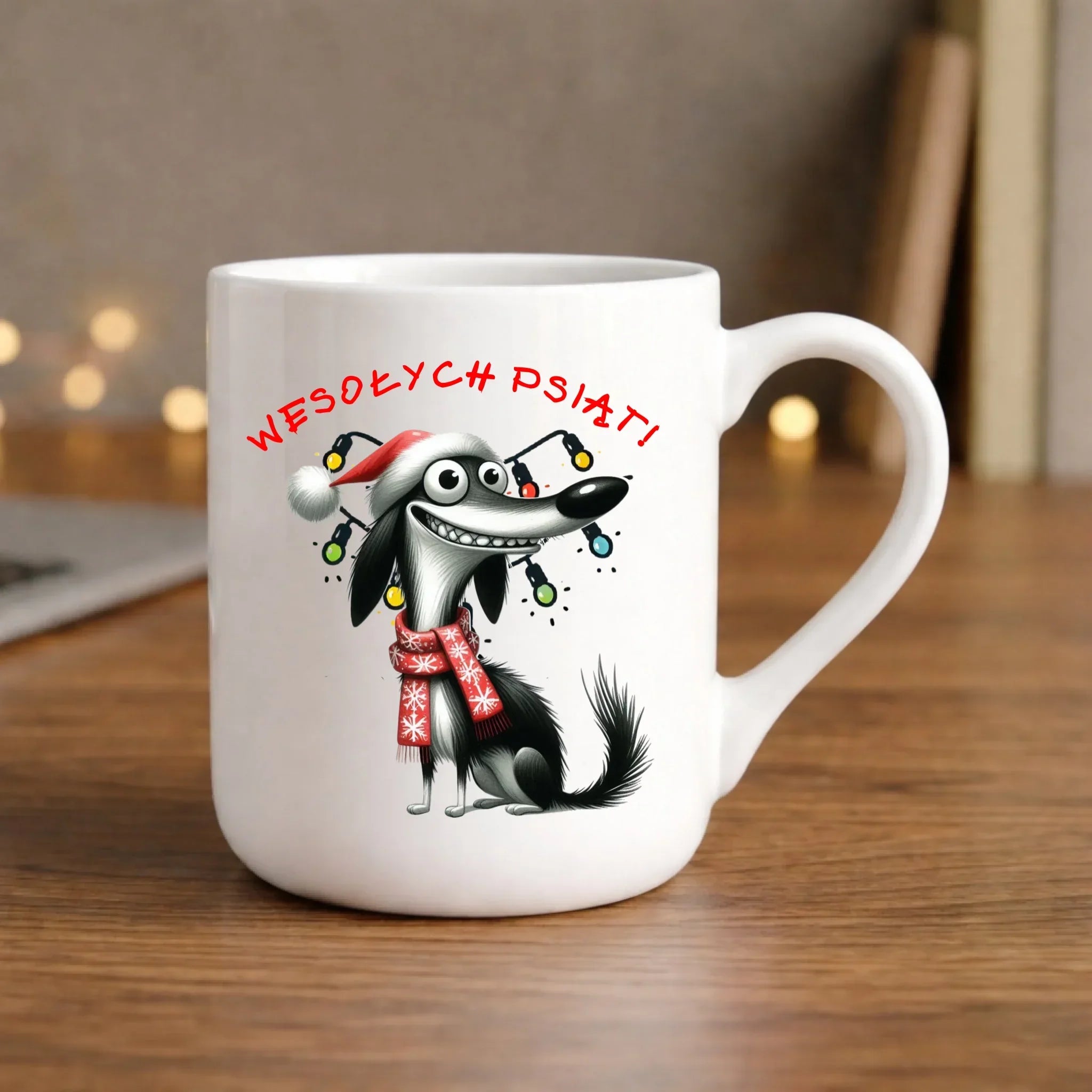 Kubek elegant świąteczny - Pies Wesołych psiąt BN140 - StoryCups.pl