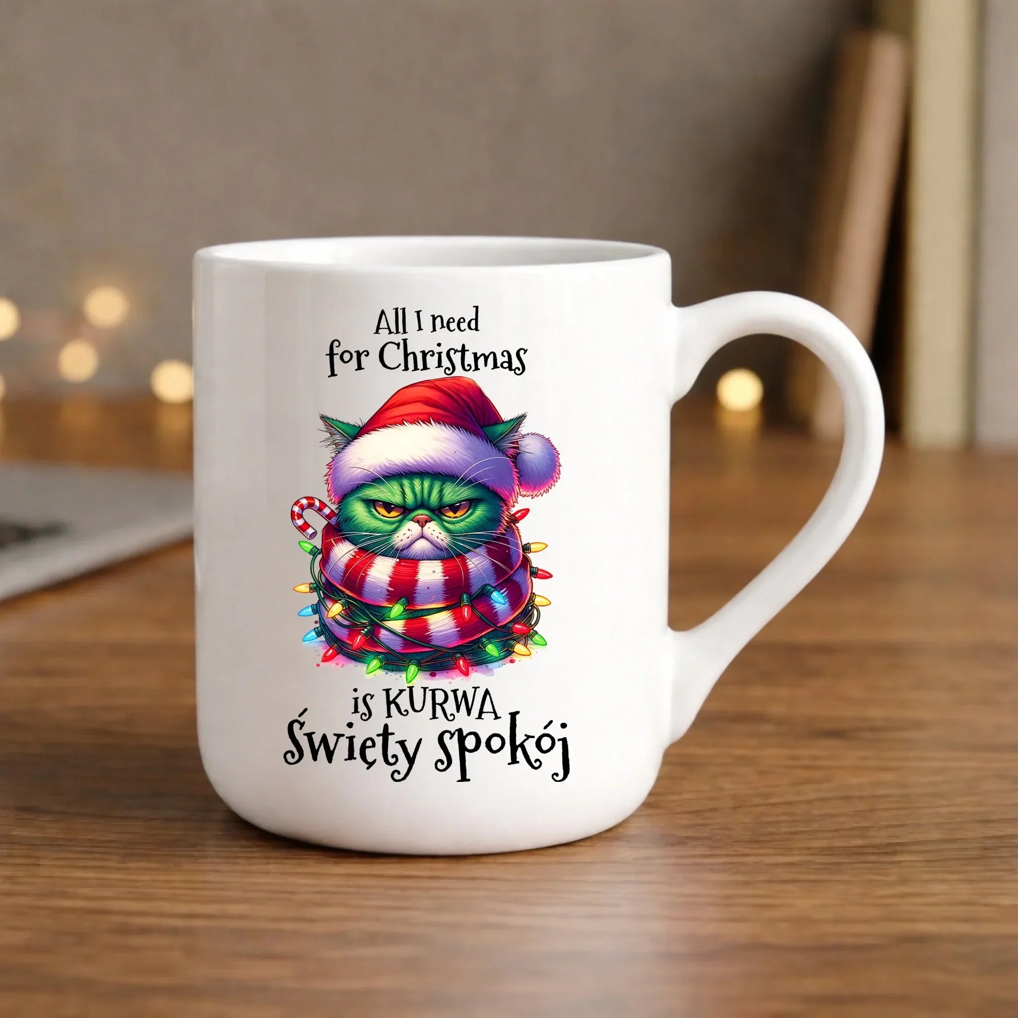 Kubek elegant świąteczny - All I need for Christmas is ku*wa święty spokój - bez cenzury BN101 - StoryCups.pl
