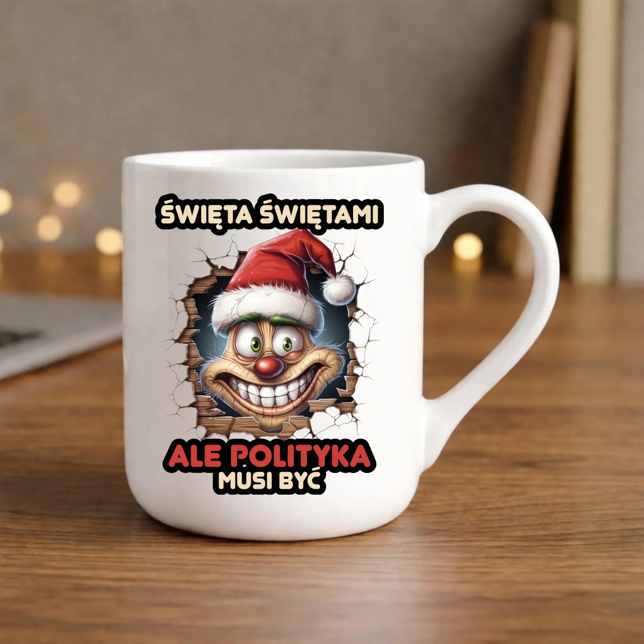 Kubek elegant świąteczny - Święta świętami ale polityka musi być BN102 - StoryCups.pl