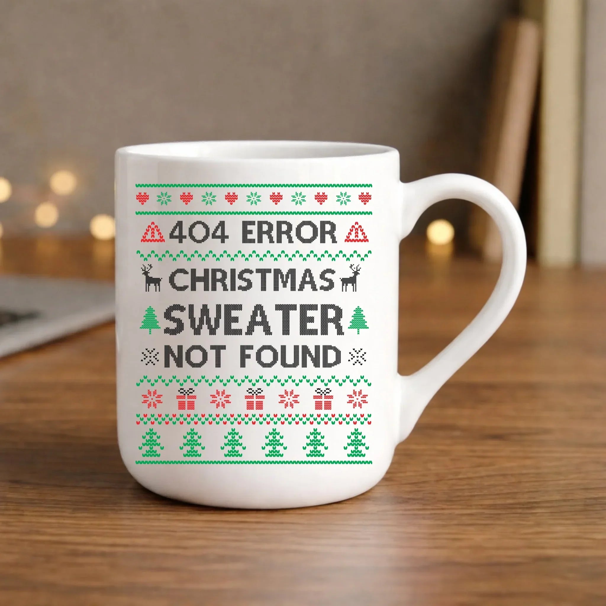 Kubek elegant świąteczny - Error 404 Christmas sweater not found BN107 - StoryCups.pl