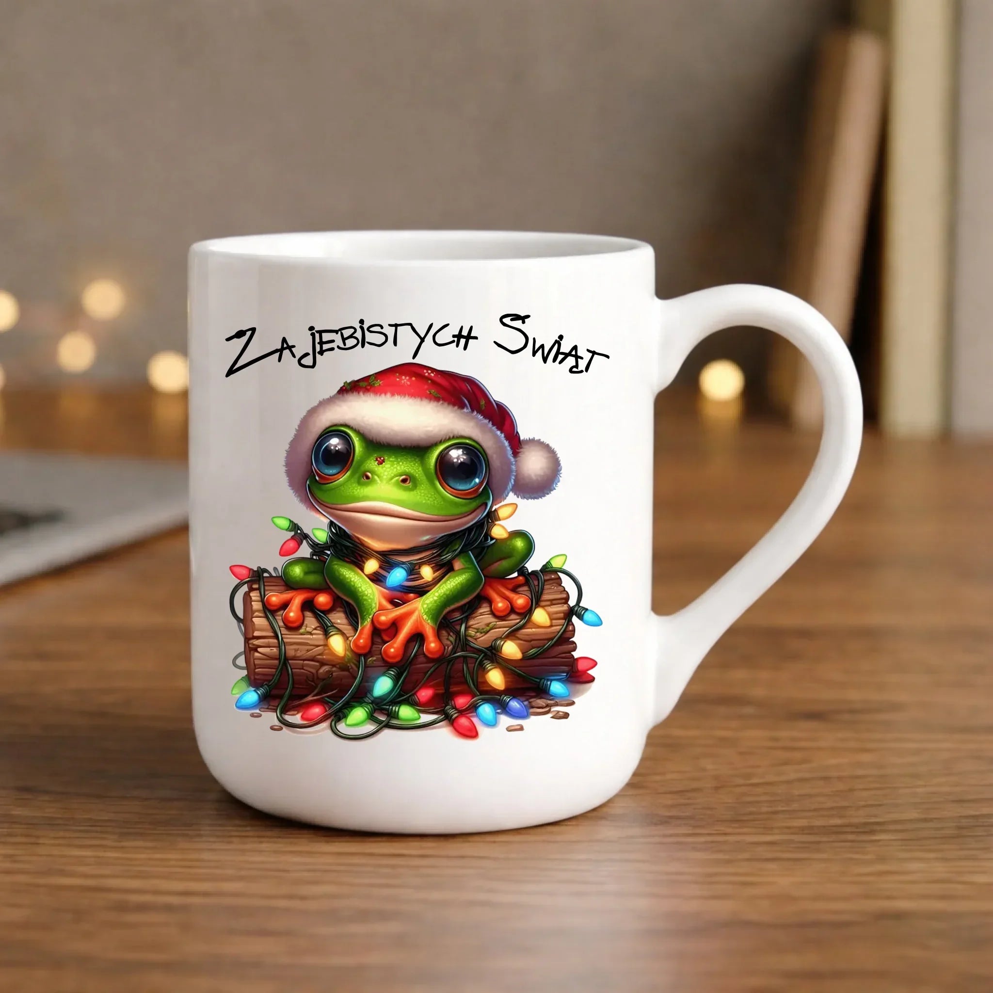 Kubek elegant świąteczny - Żaba - Żajebistych Świąt BN106 - StoryCups.pl