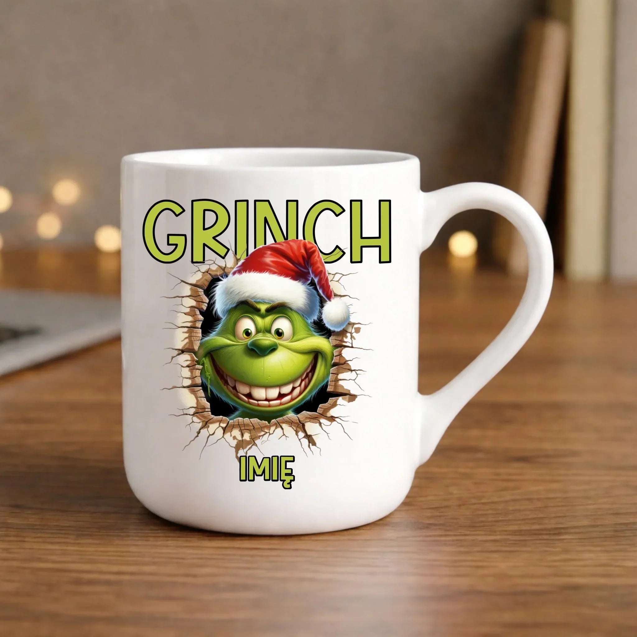 Kubek elegant świąteczny - Grinch - personalizowany BN112 - StoryCups.pl