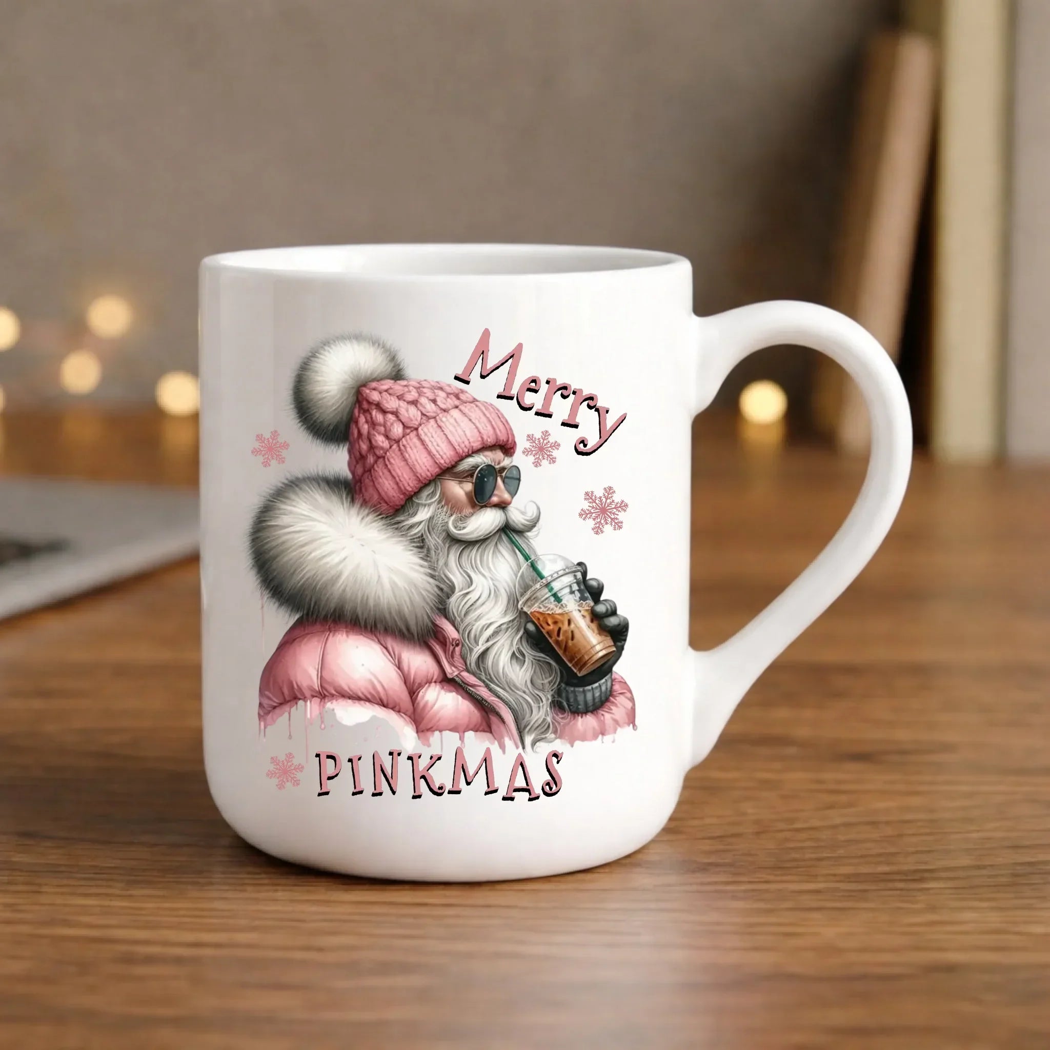 Kubek elegant świąteczny - Różowe Święta - Merry pinkmas BN117 - StoryCups.pl