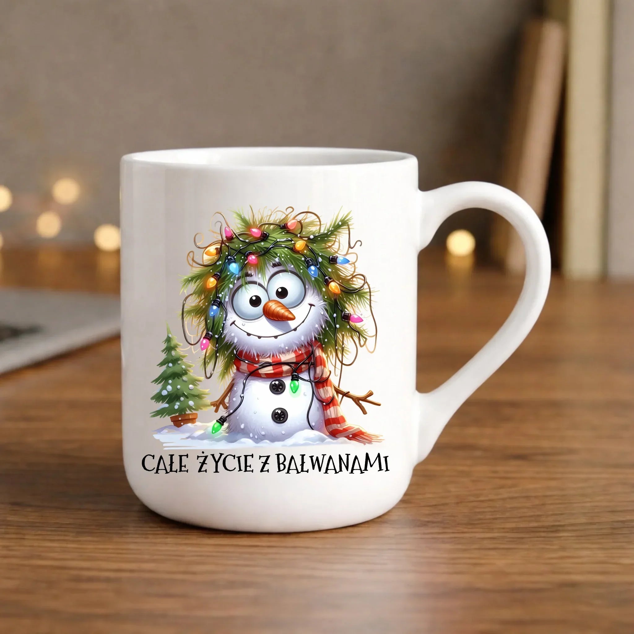 Kubek elegant świąteczny - Całe życie z bałwanami BN125 - StoryCups.pl