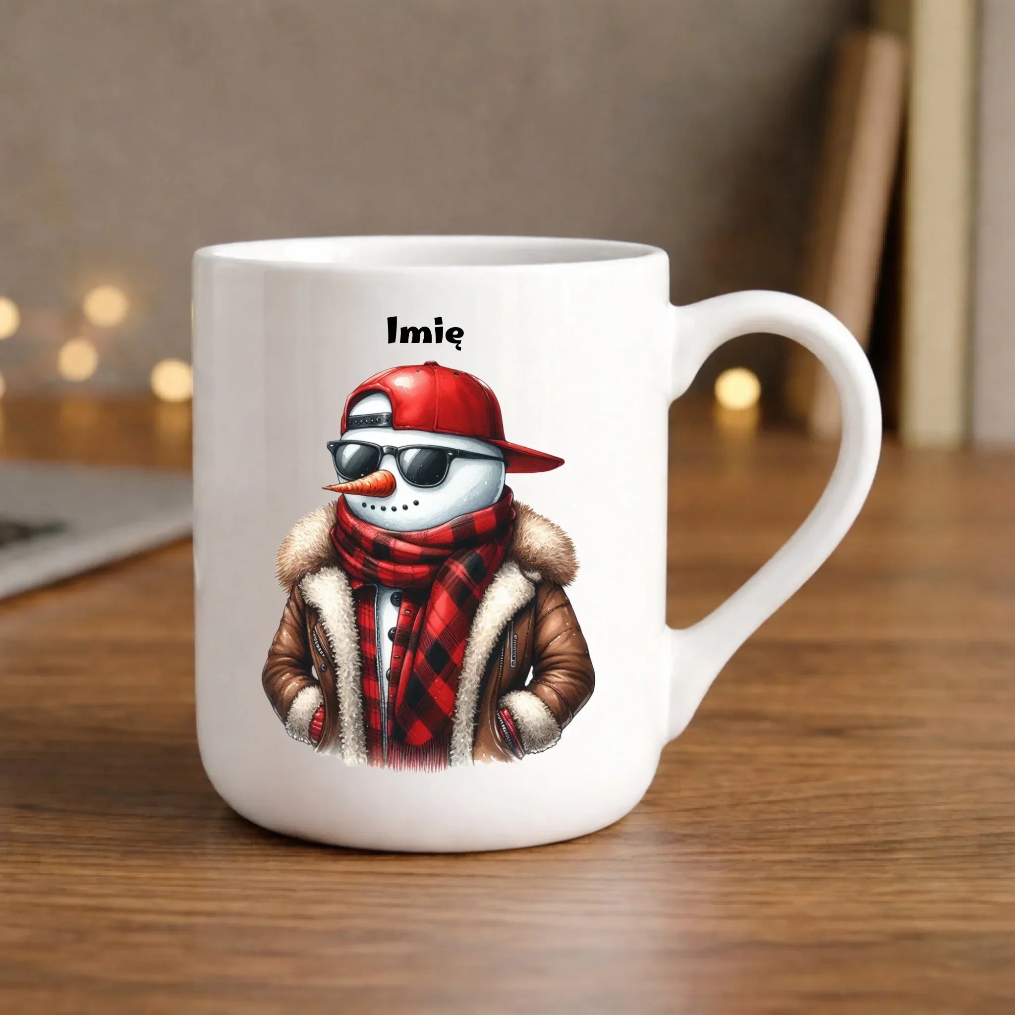Kubek elegant świąteczny - Stylowy bałwan - personalizowany BN129 - StoryCups.pl