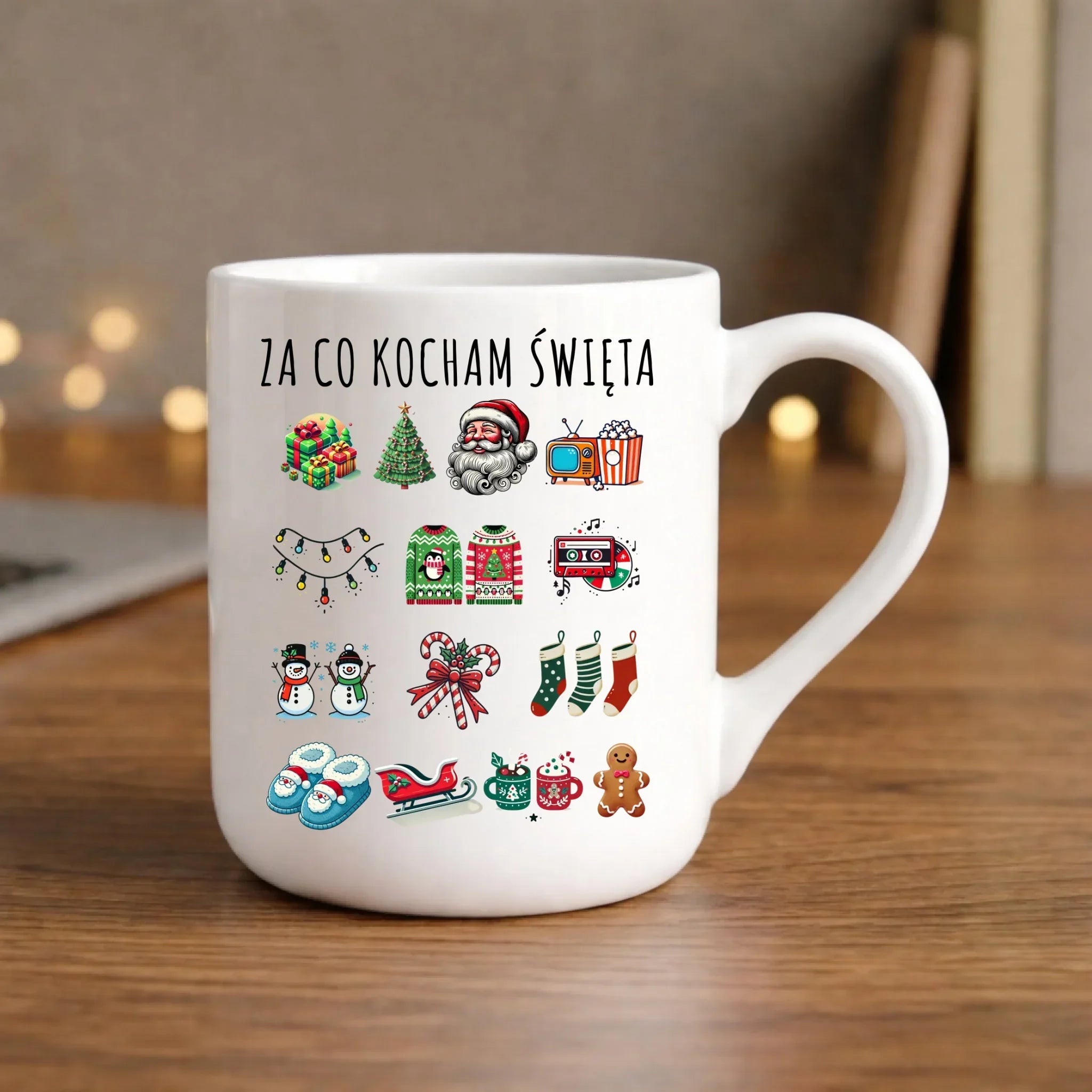 Kubek elegant świąteczny - Za co kocham święta BN130 - StoryCups.pl