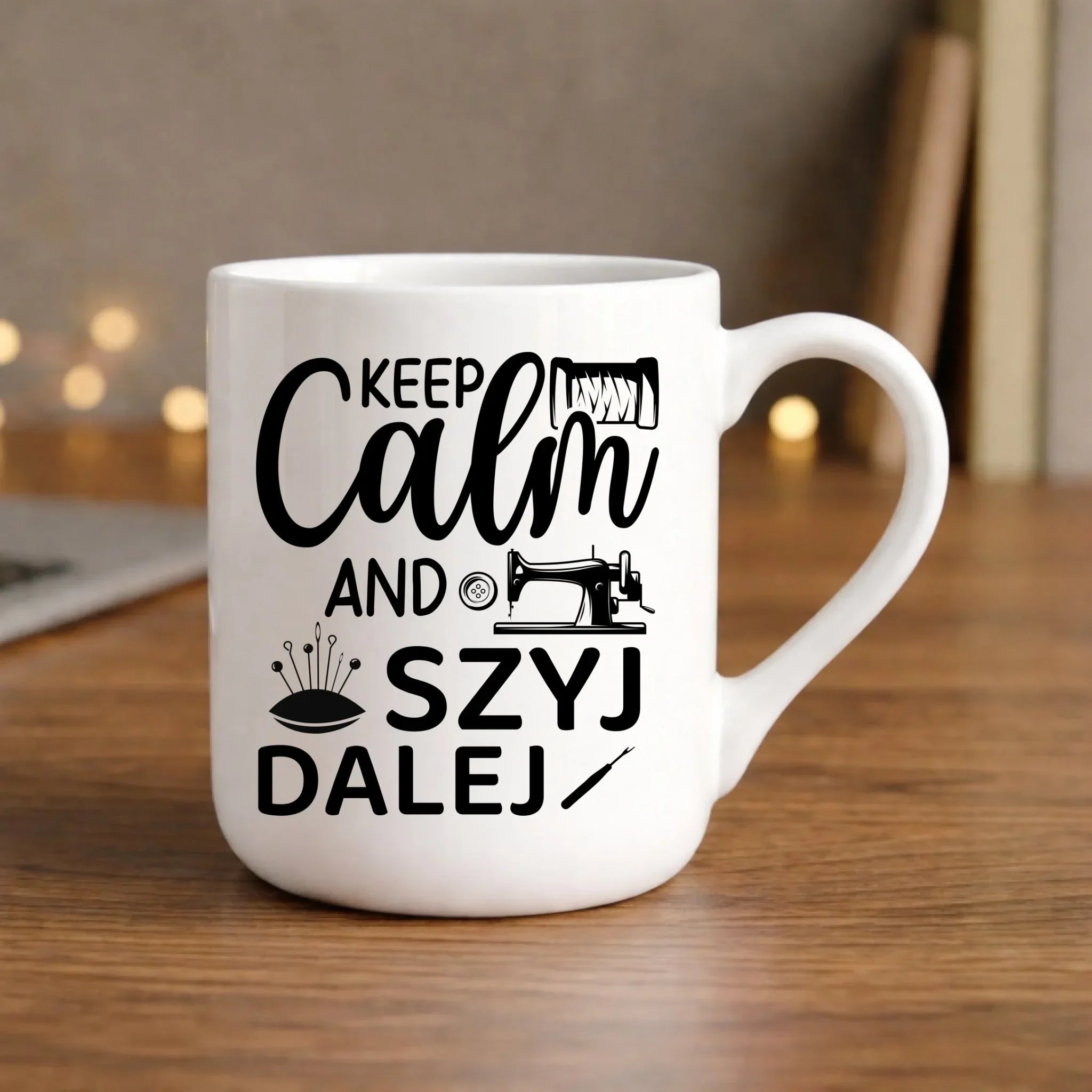 Kubek elegant szyciowy dla krawcowej - KEEP CALM and SZYJ DALEJ HS31 - StoryCups.pl