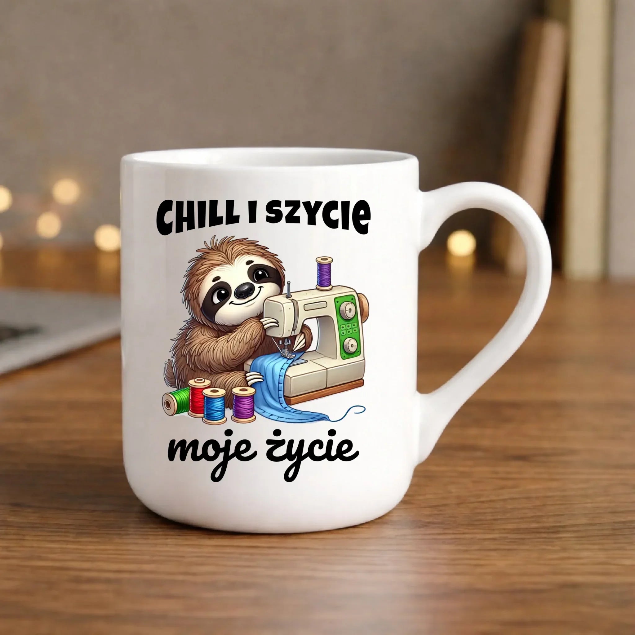Kubek elegant szyciowy dla krawcowej - Chill i szycie moje życie HS17 - StoryCups.pl