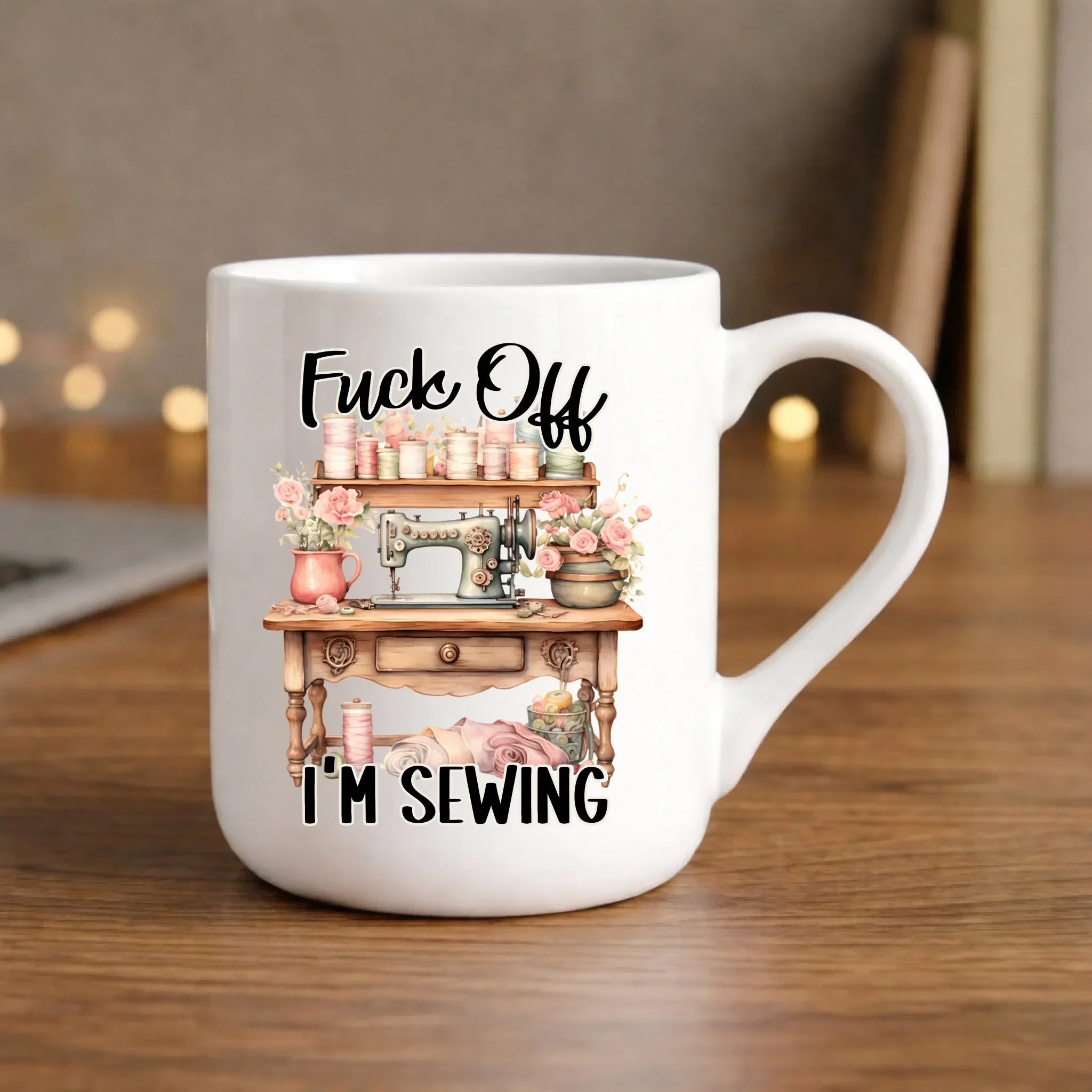 Kubek elegant szyciowy dla krawcowej - Fck off im sewing HS16 - StoryCups.pl