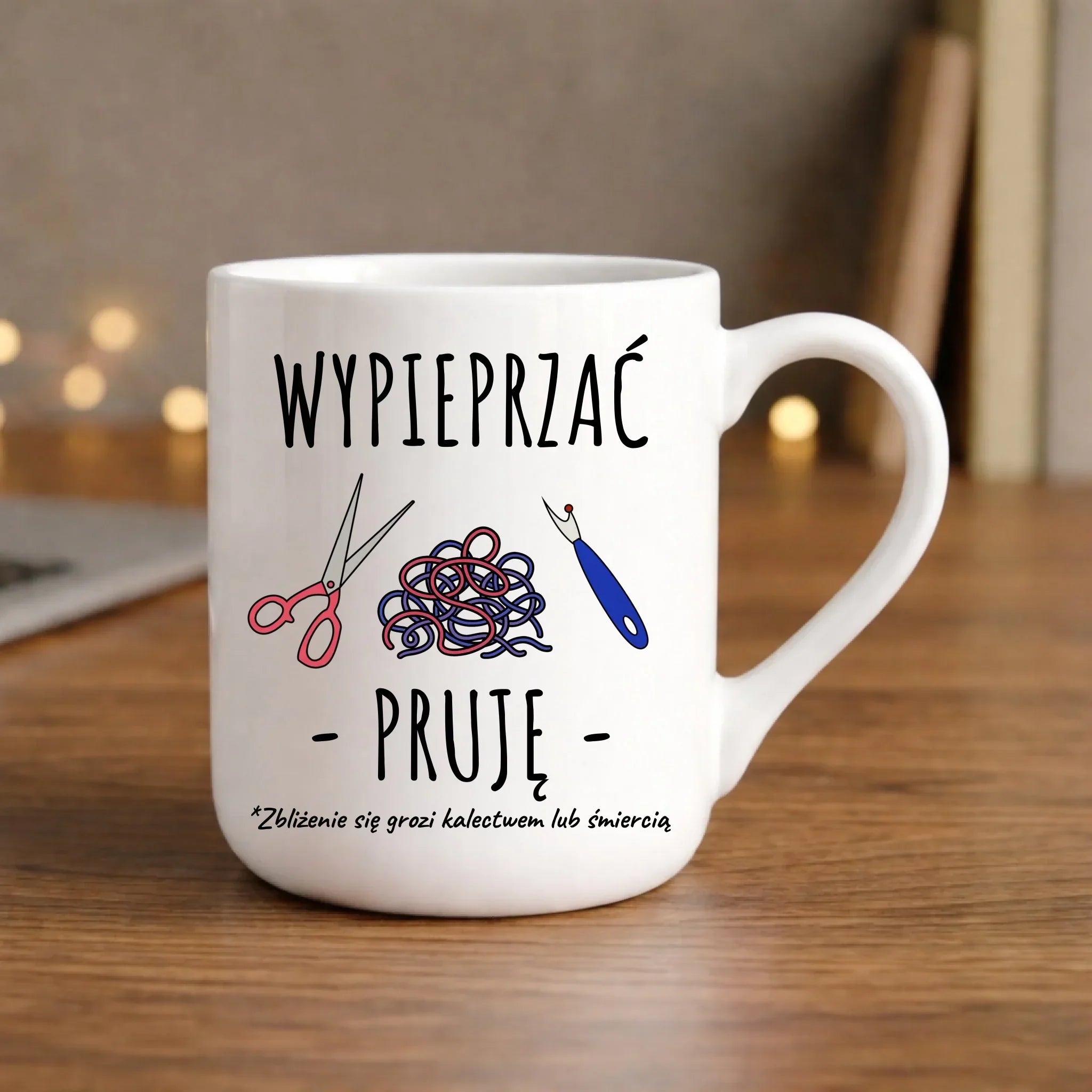 Kubek elegant szyciowy dla krawcowej - Wypieprzać, pruję HS08 - StoryCups.pl