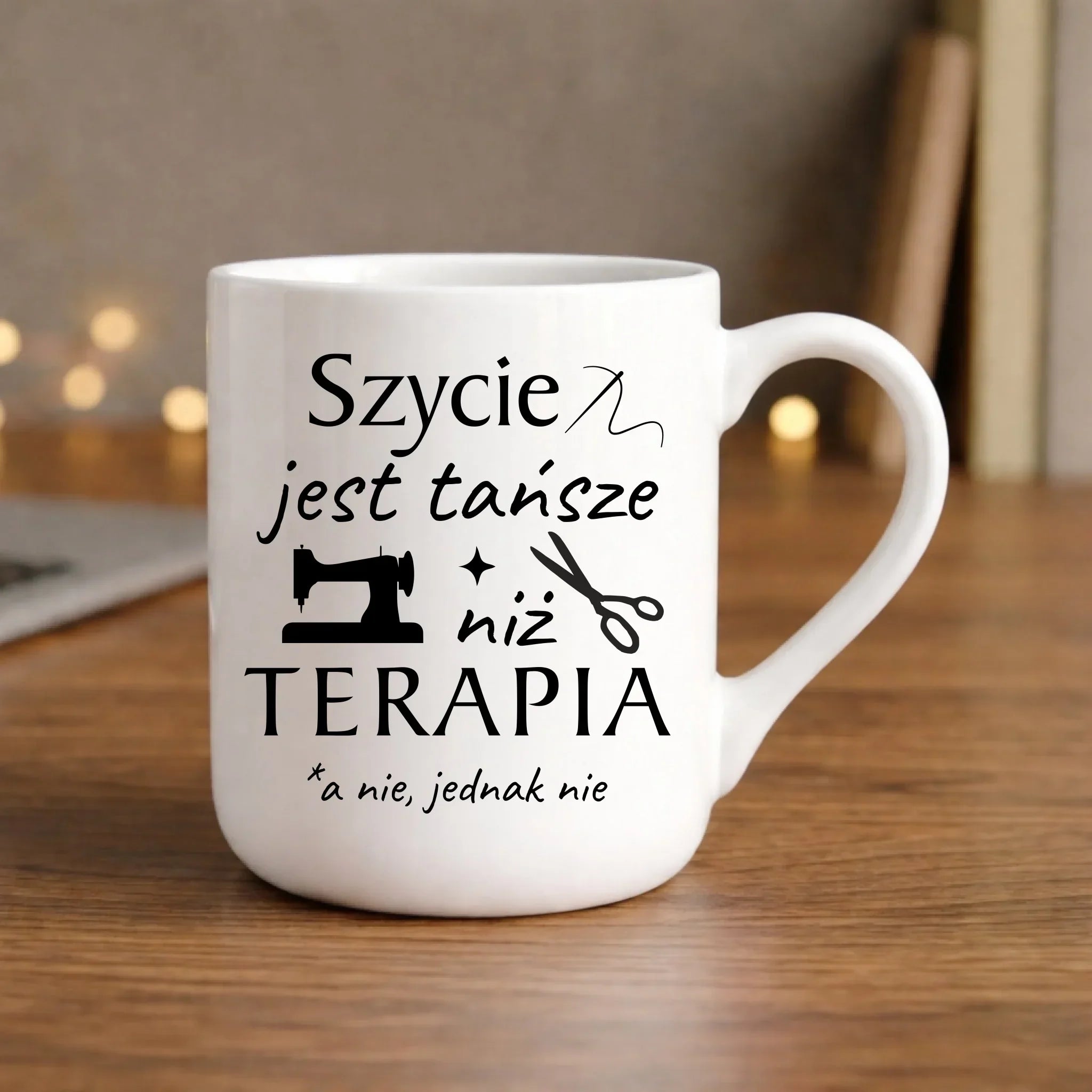 Kubek elegant szyciowy dla krawcowej - Szycie tańsze niż terapia HS04 - StoryCups.pl