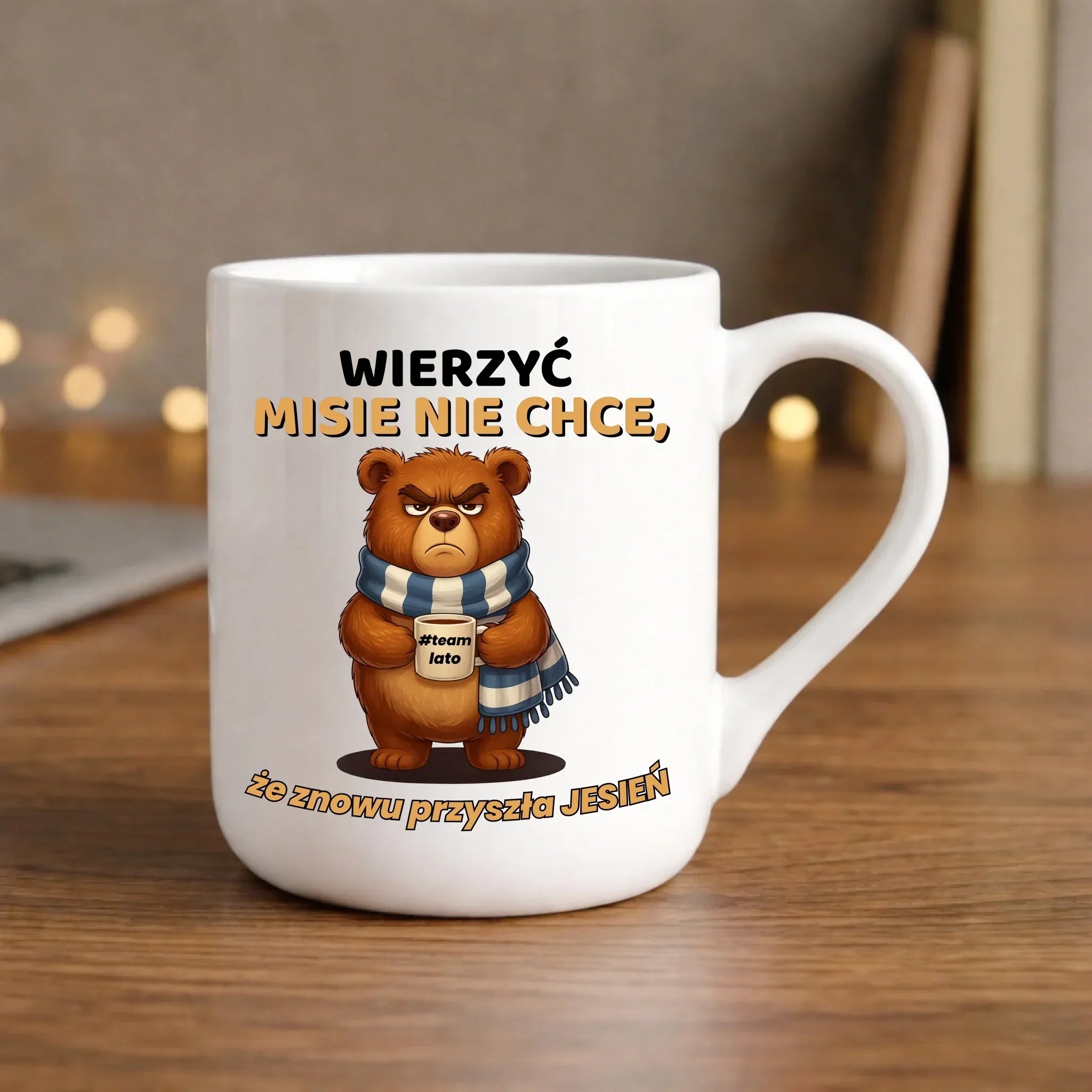 Kubek elegant jesienny - Wierzyć MISIE nie chce, że znowu przyszła jesień - Team lato JS35 - StoryCups.pl