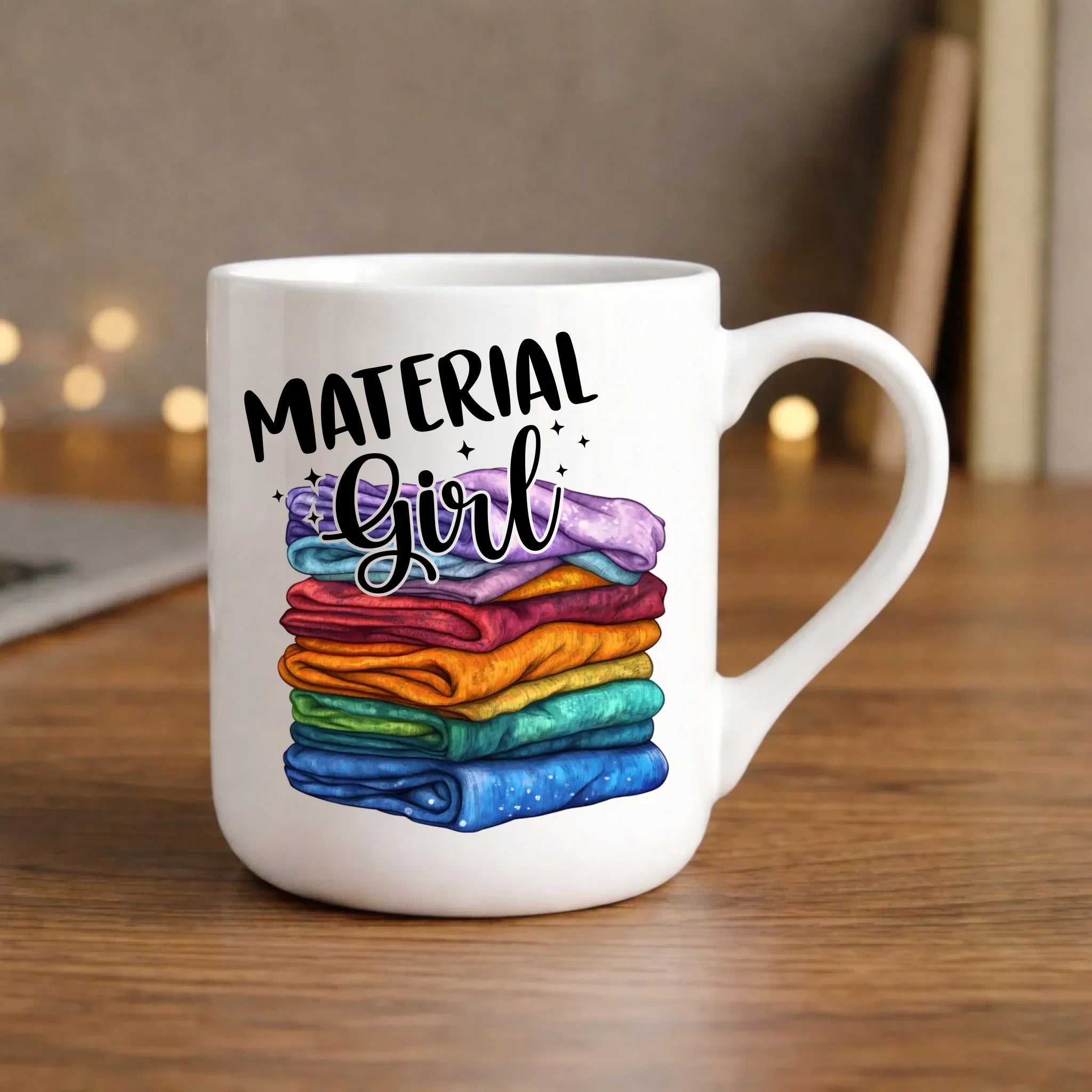 Kubek elegant szyciowy - prezent dla krawcowej - Material Girl HS02 - StoryCups.pl