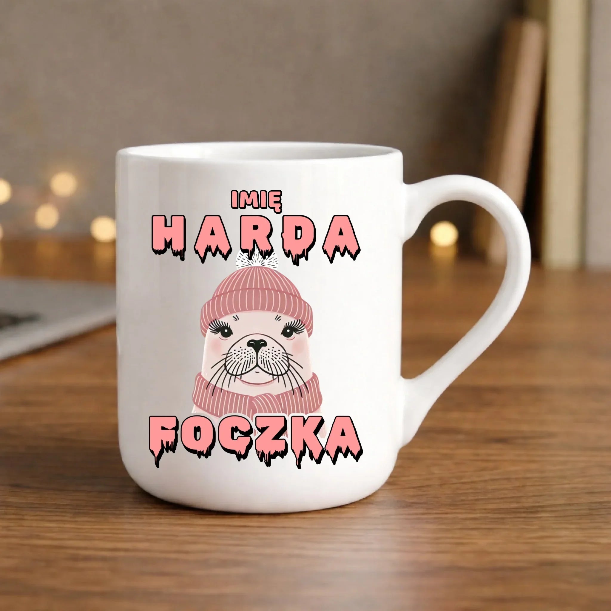 Kubek elegant - prezent dla morsa - Harda foczka - personalizowany HM05 - StoryCups.pl