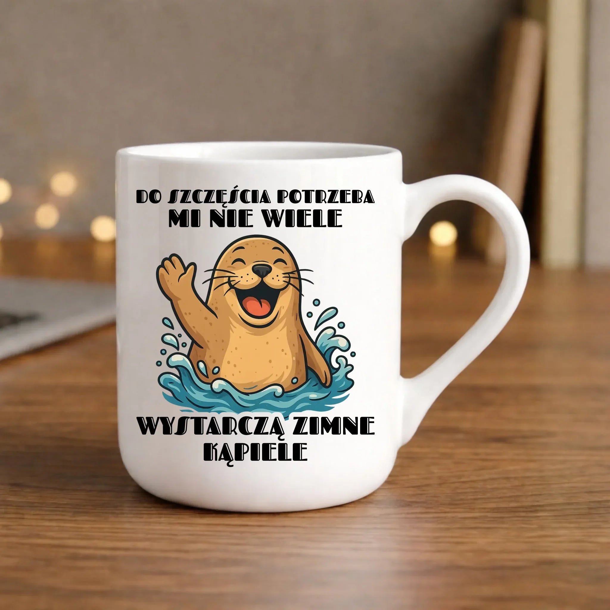 Kubek elegant - prezent dla morsa - Do szczęścia potrzeba mi nie wiele HM06 - StoryCups.pl
