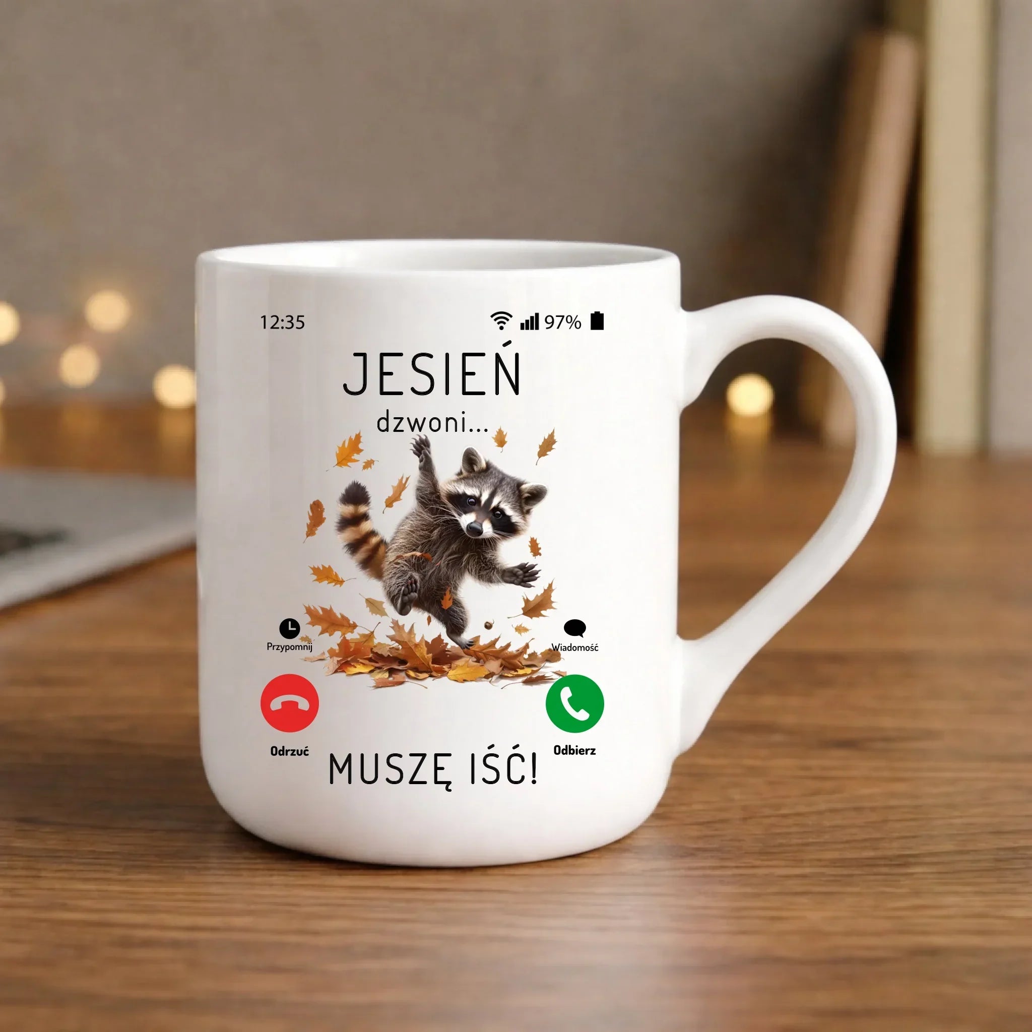 Kubek elegant jesienny - Jesień dzwoni muszę iść JS18 - StoryCups.pl