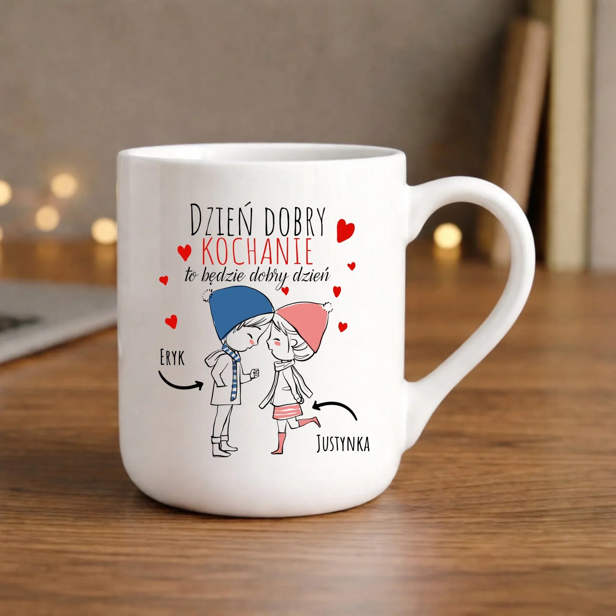 Kubek elegant dla par - Dzień dobry Kochanie - personalizowany W10 - StoryCups.pl