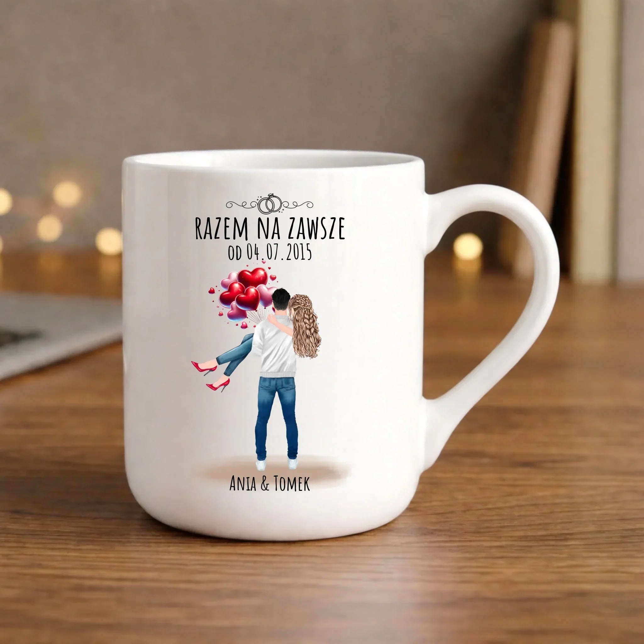 Kubek elegant dla par na rocznicę - Razem na zawsze - personalizowany W14 - StoryCups.pl