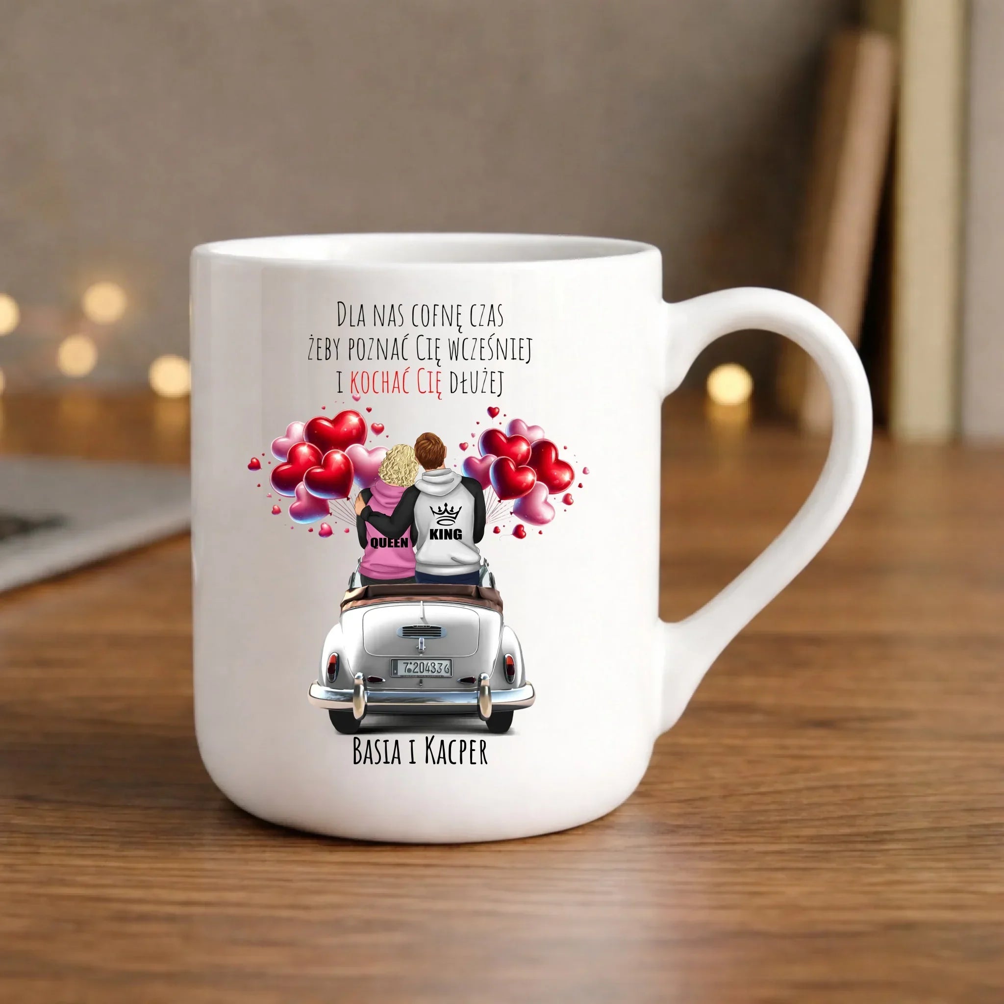 Kubek elegant dla par - Dla nas cofnę czas - personalizowany W08 - StoryCups.pl