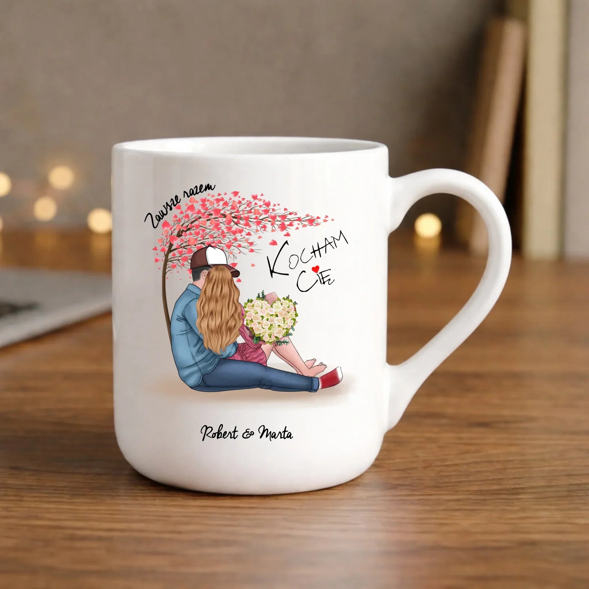 Kubek elegant dla par - Zawsze razem - personalizowany W04 - StoryCups.pl