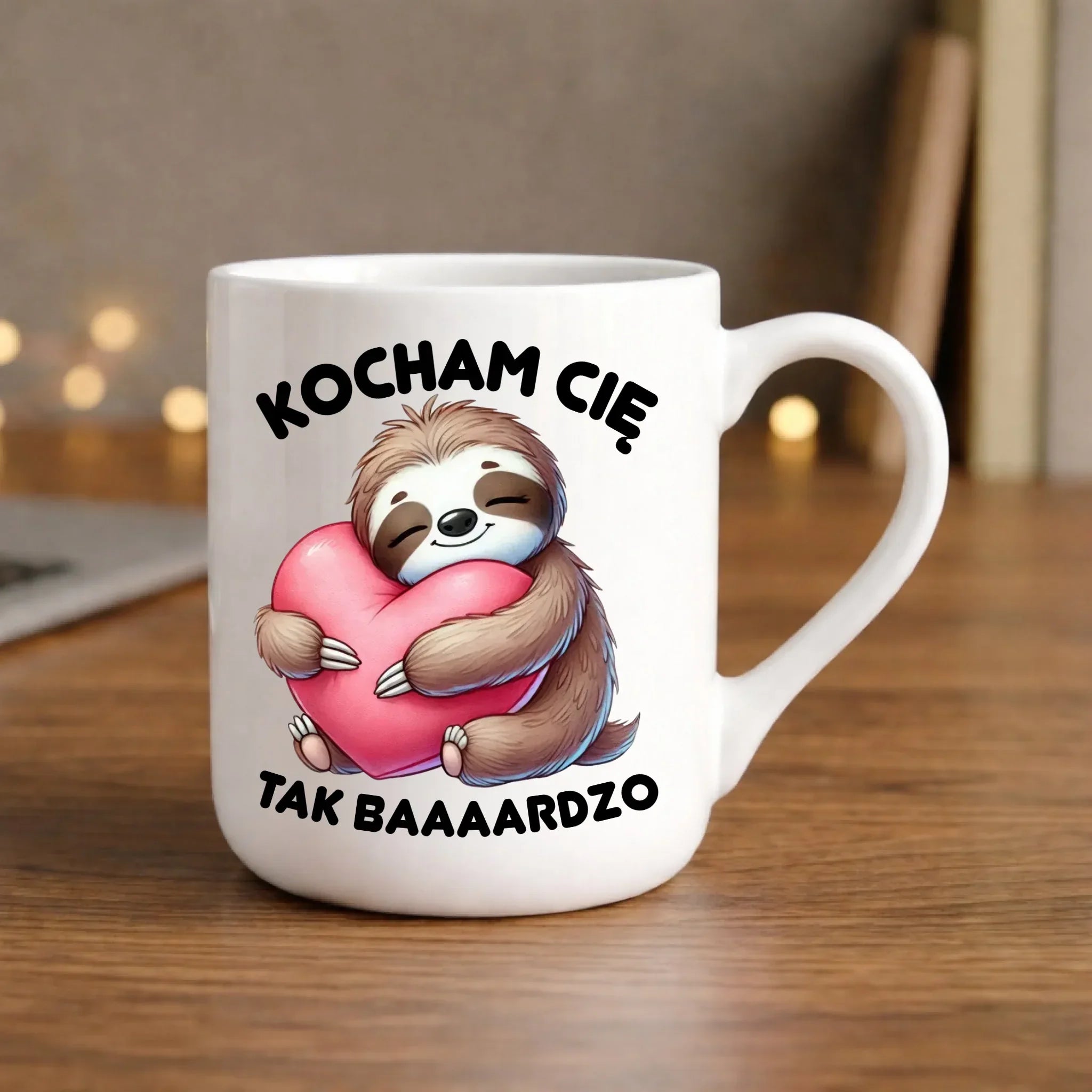 Kubek elegant - Leniwiec Kocham Cię tak baaaardzo W16 - StoryCups.pl