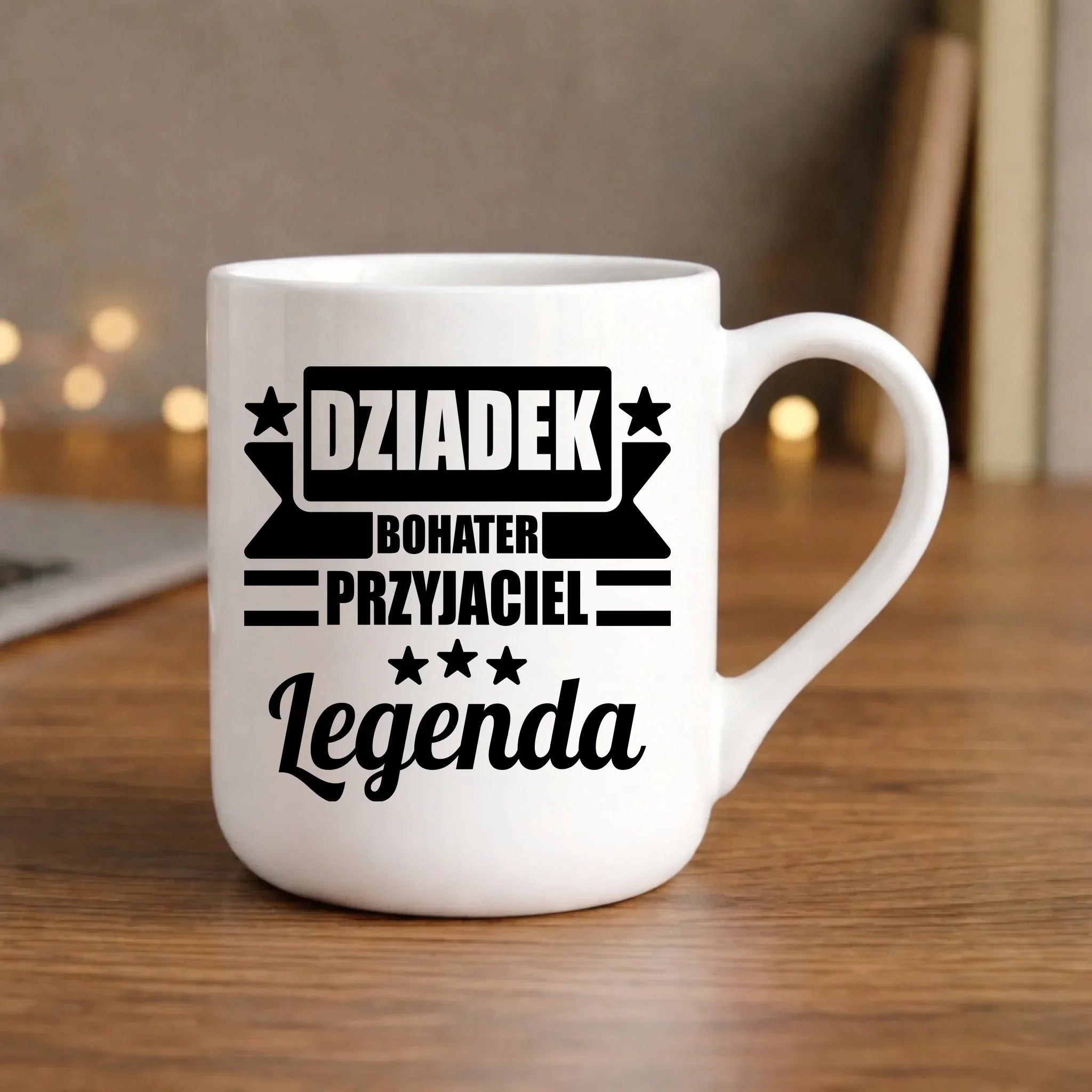 Kubek elegant dla dziadka - Bohater przyjaciel legenda D20 - StoryCups.pl