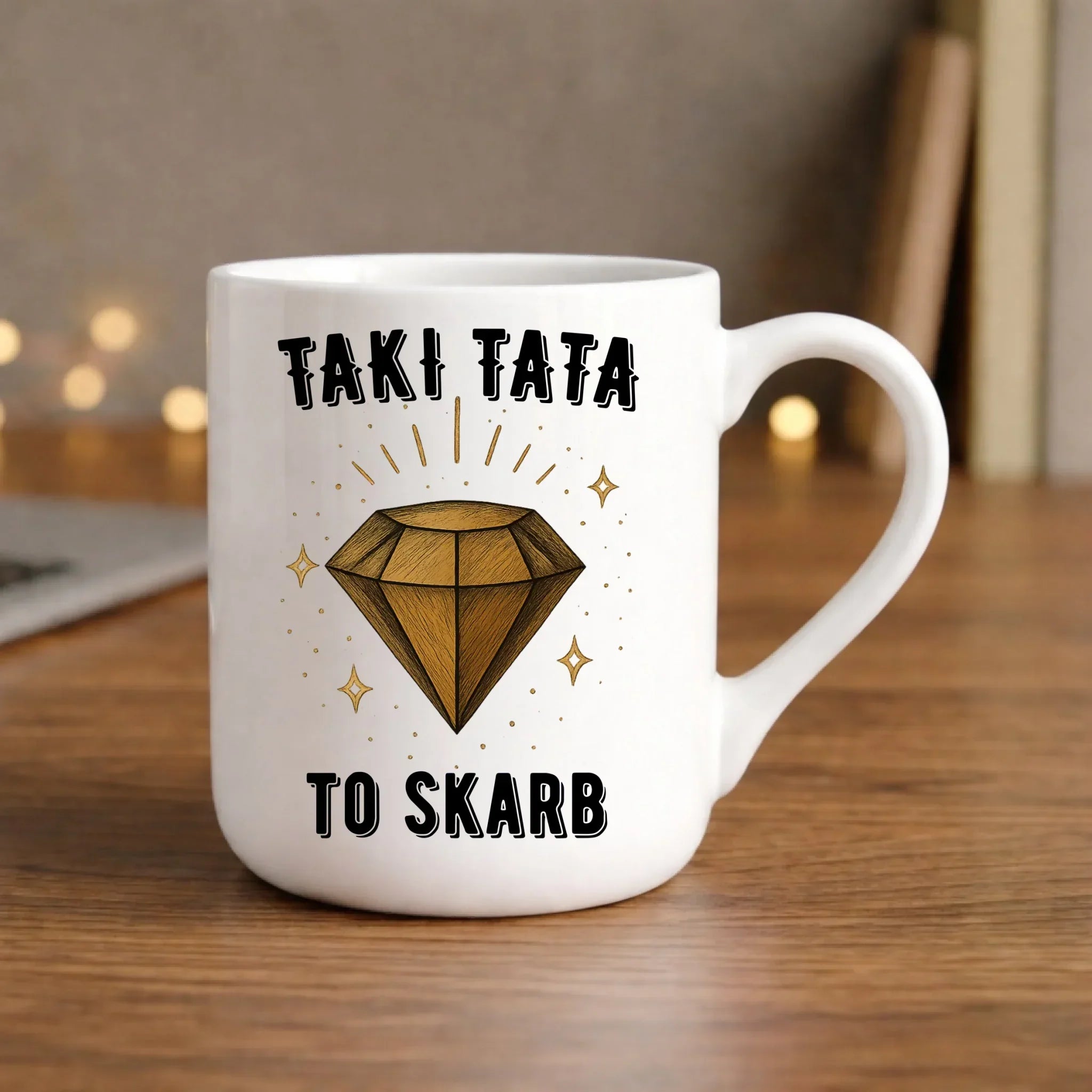 Kubek elegant dla taty - Taki tata to skarb - personalizowany DT17 - StoryCups.pl