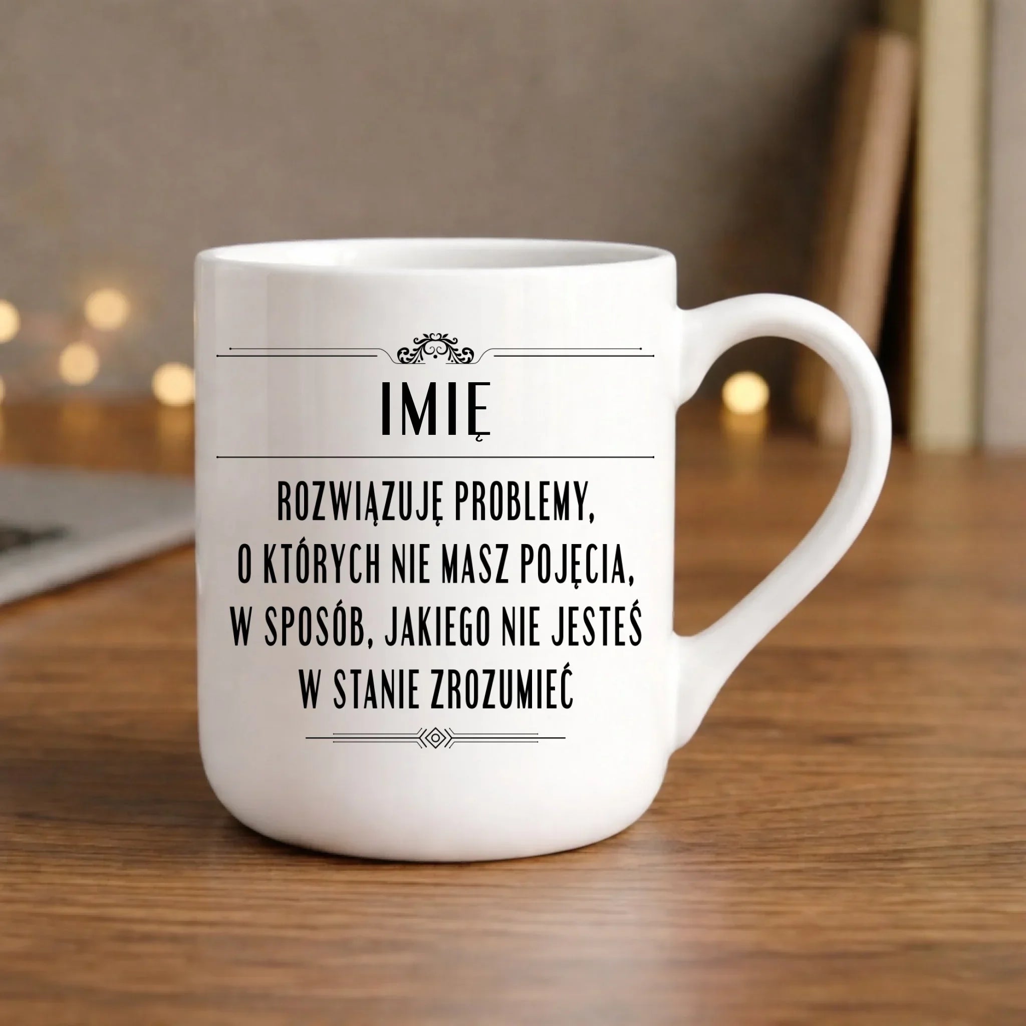 Kubek elegant - Rozwiązuję problemy, o których nie masz pojęcia - personalizowany DZ20 - StoryCups.pl