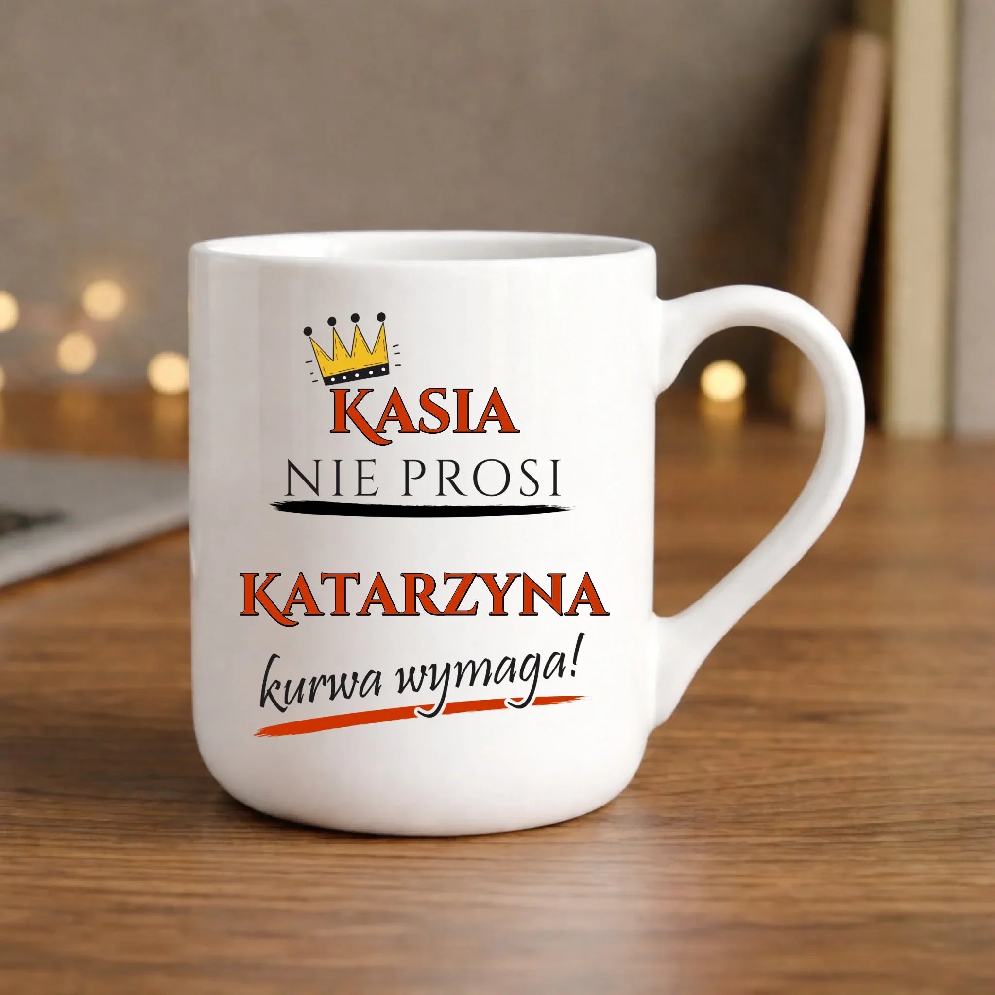 Kubek elegant - Nie prosi, ku**a wymaga - bez cenzury - personalizowany DZ18 - StoryCups.pl