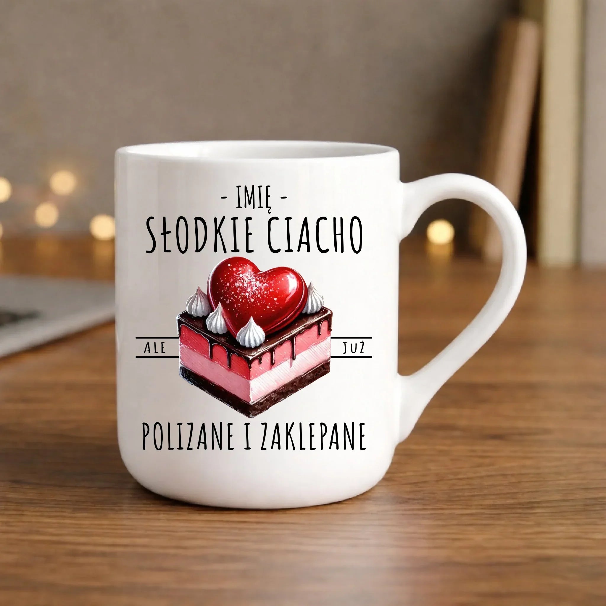 Kubek elegant - Słodkie ciacho polizane i zaklepane - personalizowany W36 - StoryCups.pl