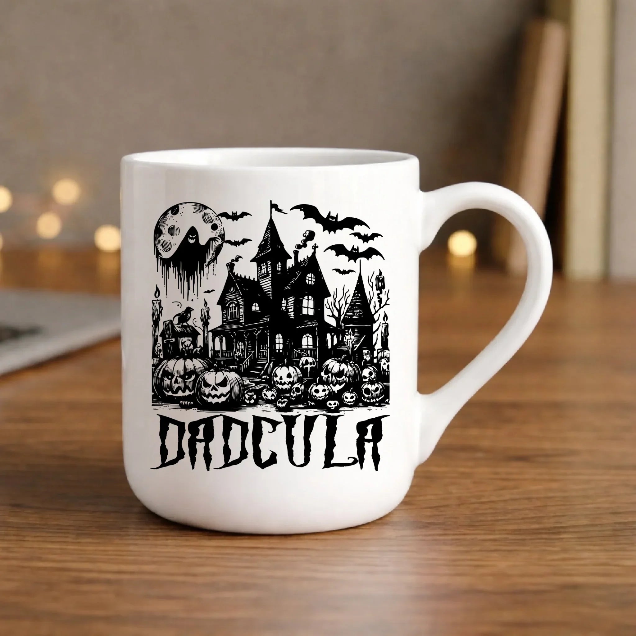 Kubek elegant halloweenowy dla taty - Upiorny dom - Dadcula HL19 - StoryCups.pl