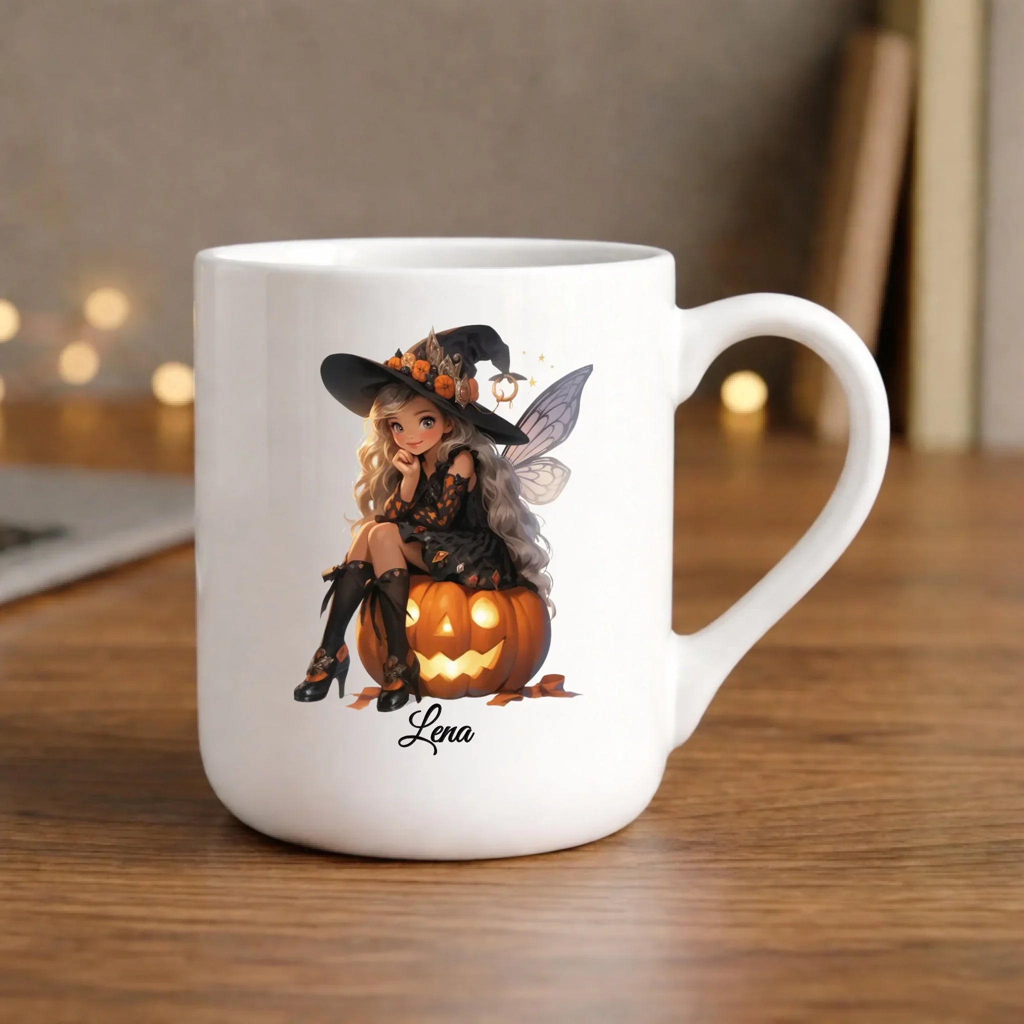Kubek elegant na Halloween - Wróżka - wybierz postać - personalizowany HL02 - StoryCups.pl