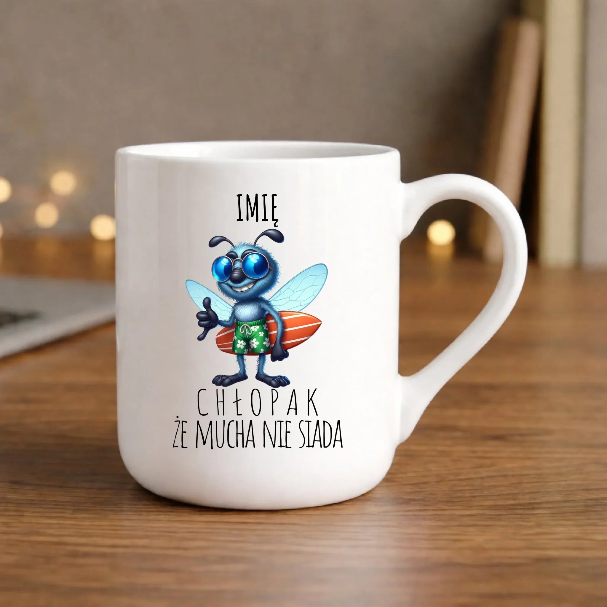 Kubek elegant - prezent dla chłopaka - Chłopak, że mucha nie siada essa - personalizowany DCH29 - StoryCups.pl