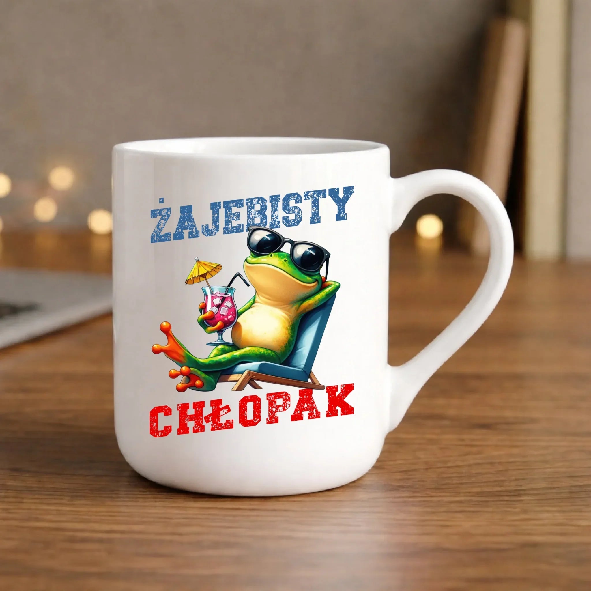 Kubek elegant z żabą - prezent dla chłopaka - Żajebisty chłopak DCH19 - StoryCups.pl