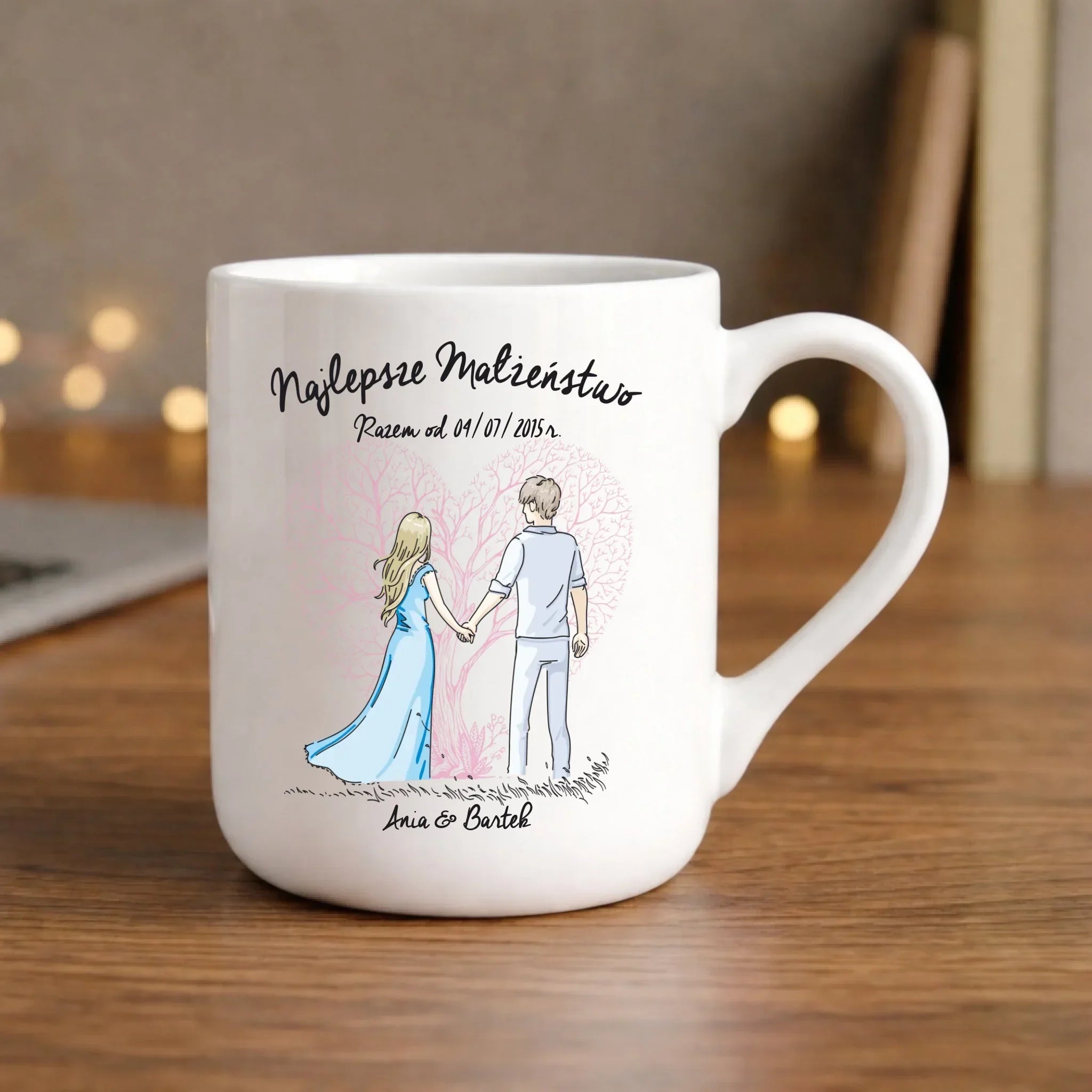 Kubek elegant dla par - Najlepsze małżeństwo - personalizowany W03 - StoryCups.pl