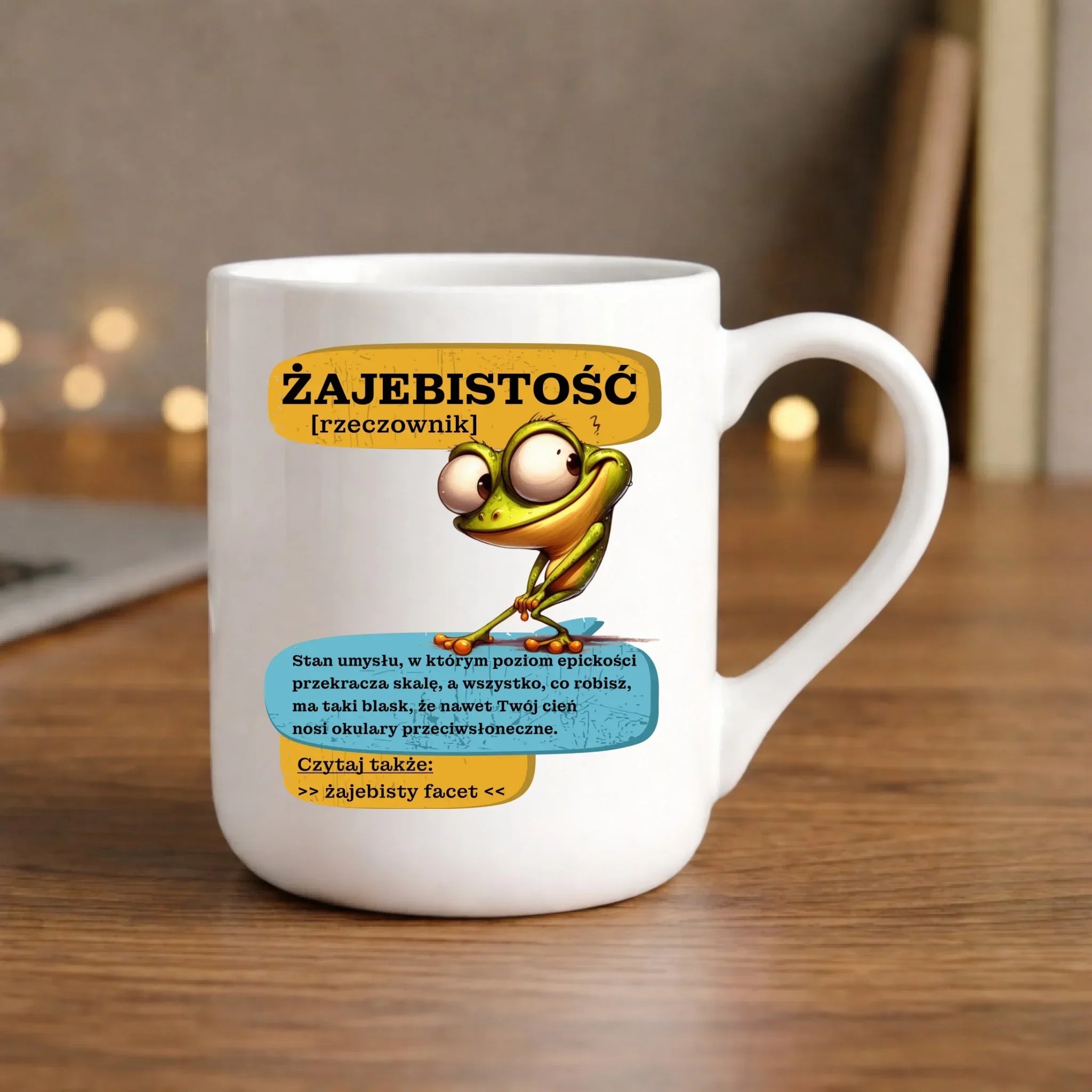 Kubek elegant - Żajebistość [rzeczownik] prezent na Dzień Chłopaka DCH06 - StoryCups.pl