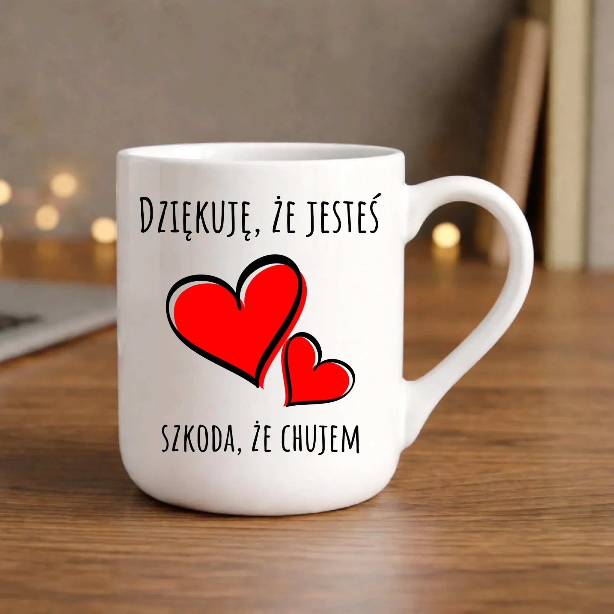 Kubek elegant - Dziękuję, że jesteś szkoda, że ch#jem - bez cenzury DCH10 - StoryCups.pl