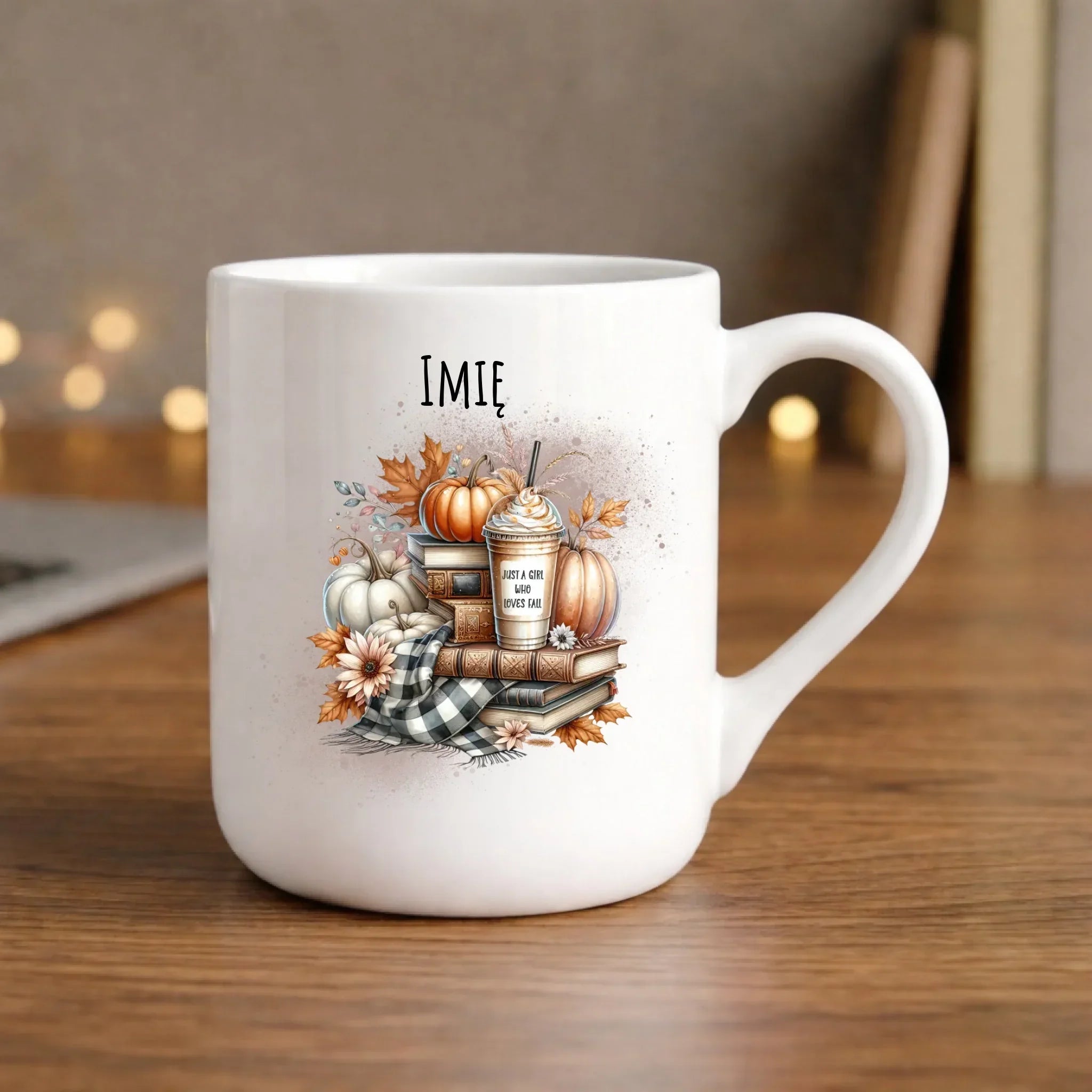Kubek elegant jesienny - Książkara - personalizowany JS14 - StoryCups.pl