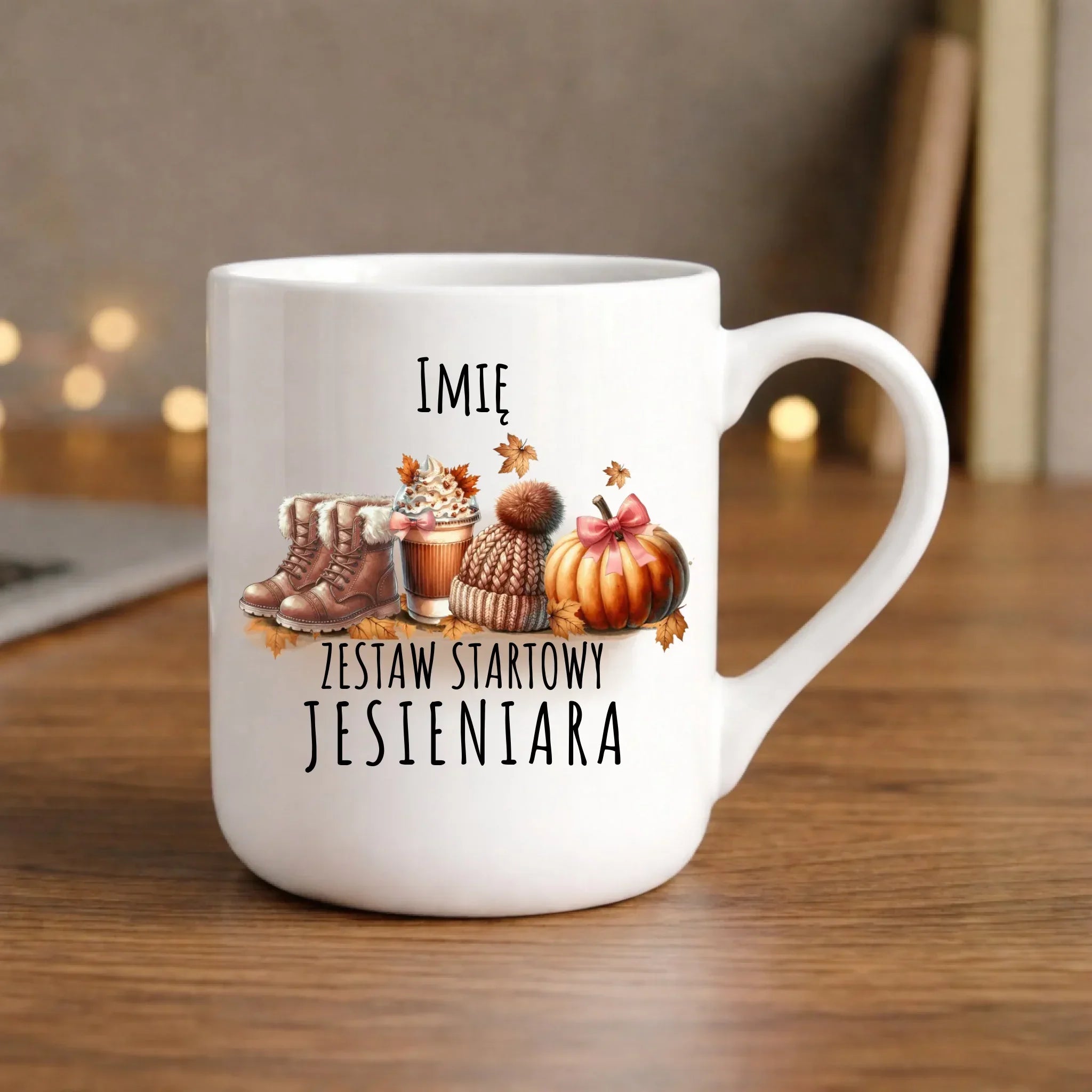 Kubek elegant jesieniara – Zestaw startowy - personalizowany JS05 - StoryCups.pl